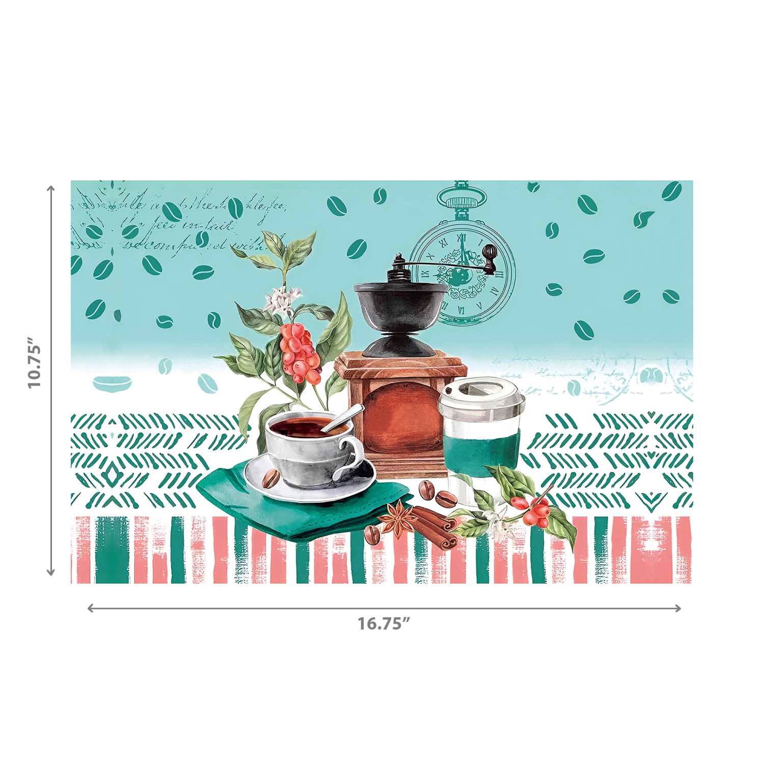 Maison Concepts Plastic Placemat Coffee To Go - Set Of 12