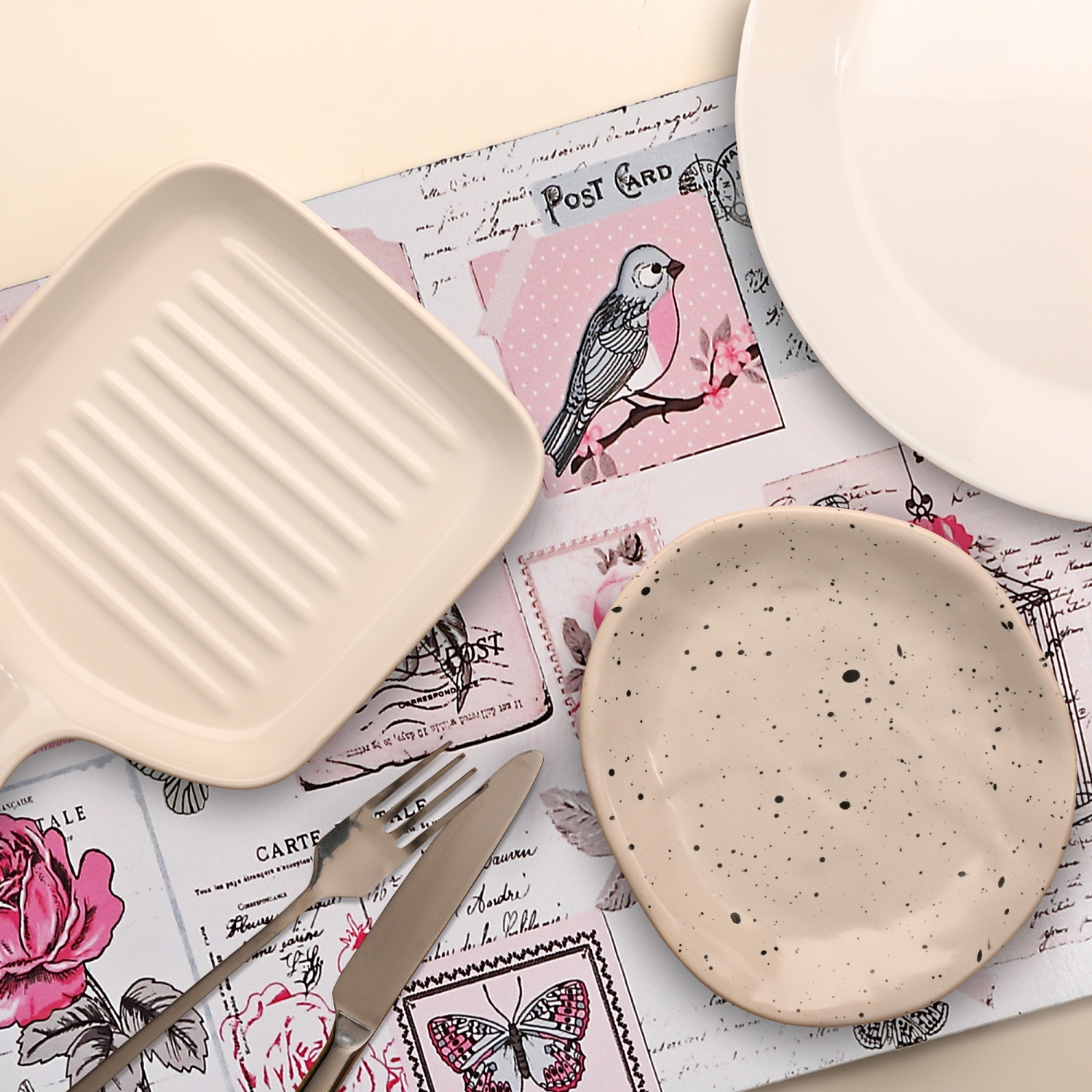 Maison Concepts Plastic Placemat Rosy Postcard - Set of 12