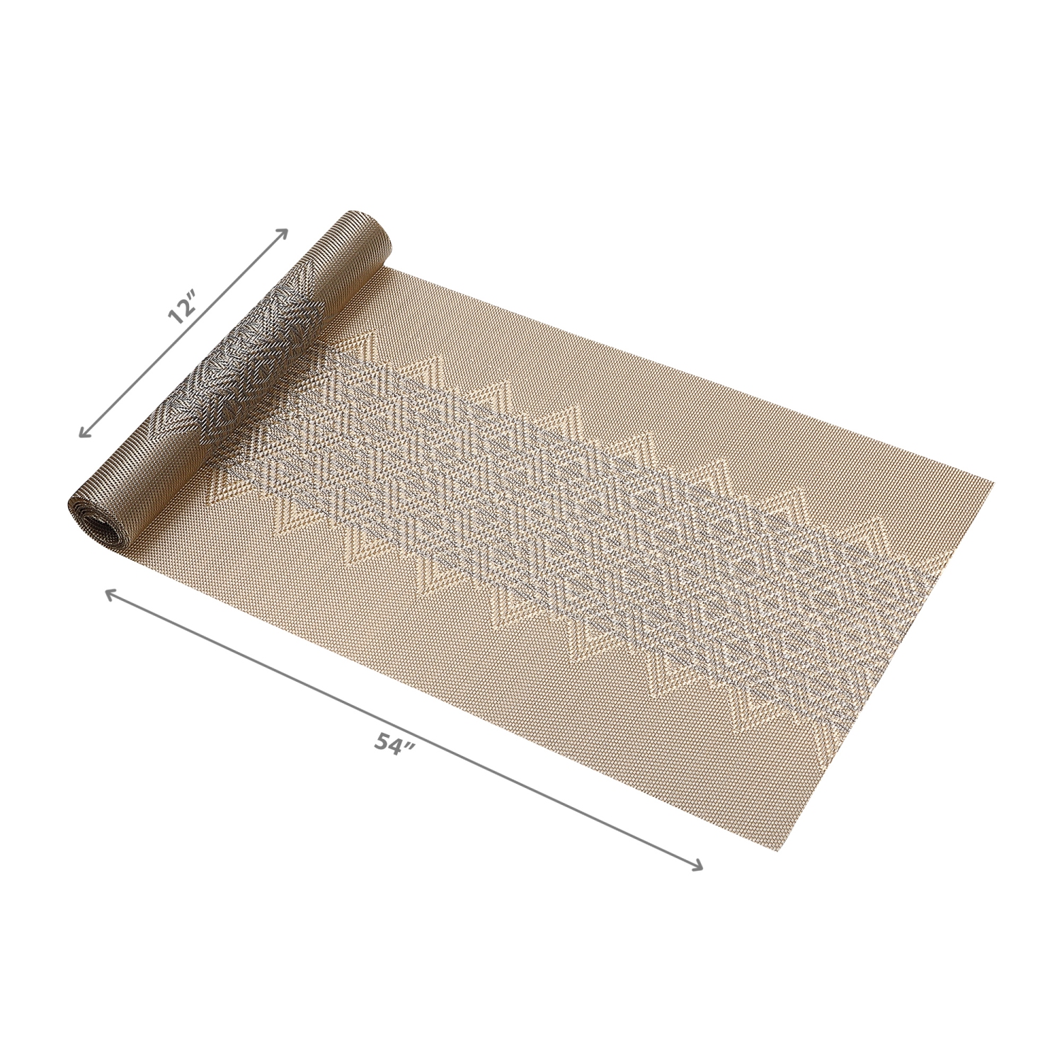 Maison Concepts Vinyl Table Runner 54" Diamond Band Gold - Ensemble De 2