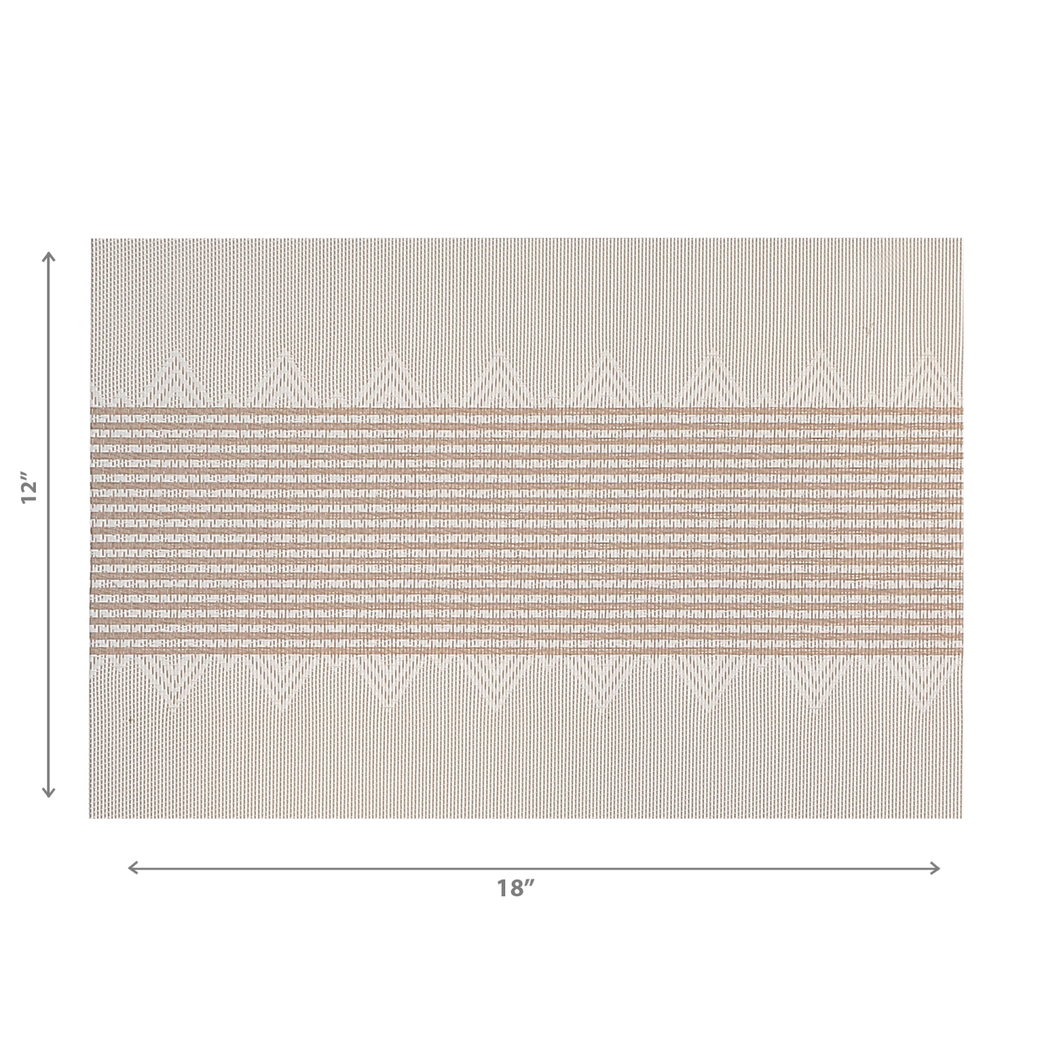 Maison Concepts Vinyl Placemat Diamond Band White - Set of 12