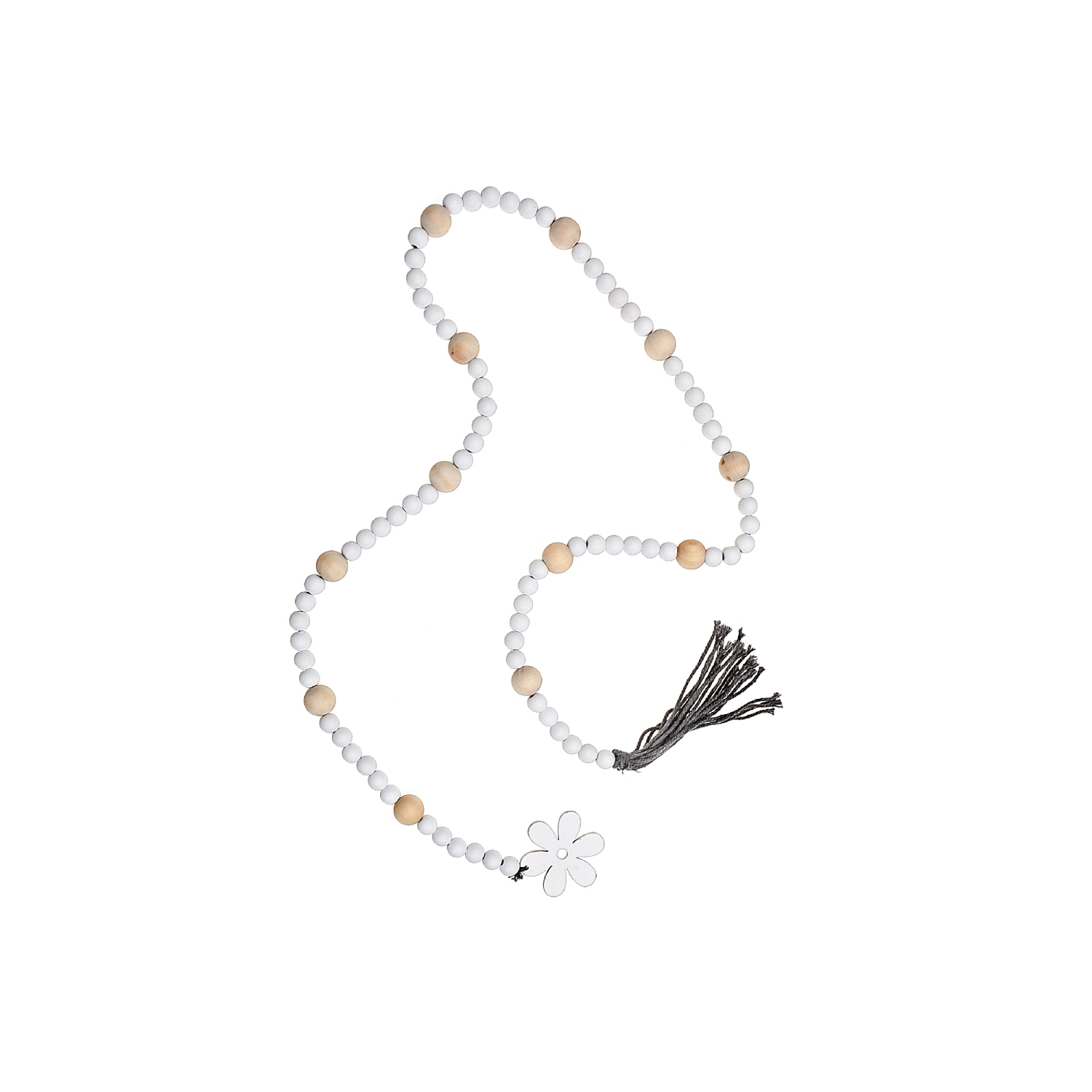 Maison Concepts 65" Dual Color Bead Garland With Tassel Daisy - Set of 2