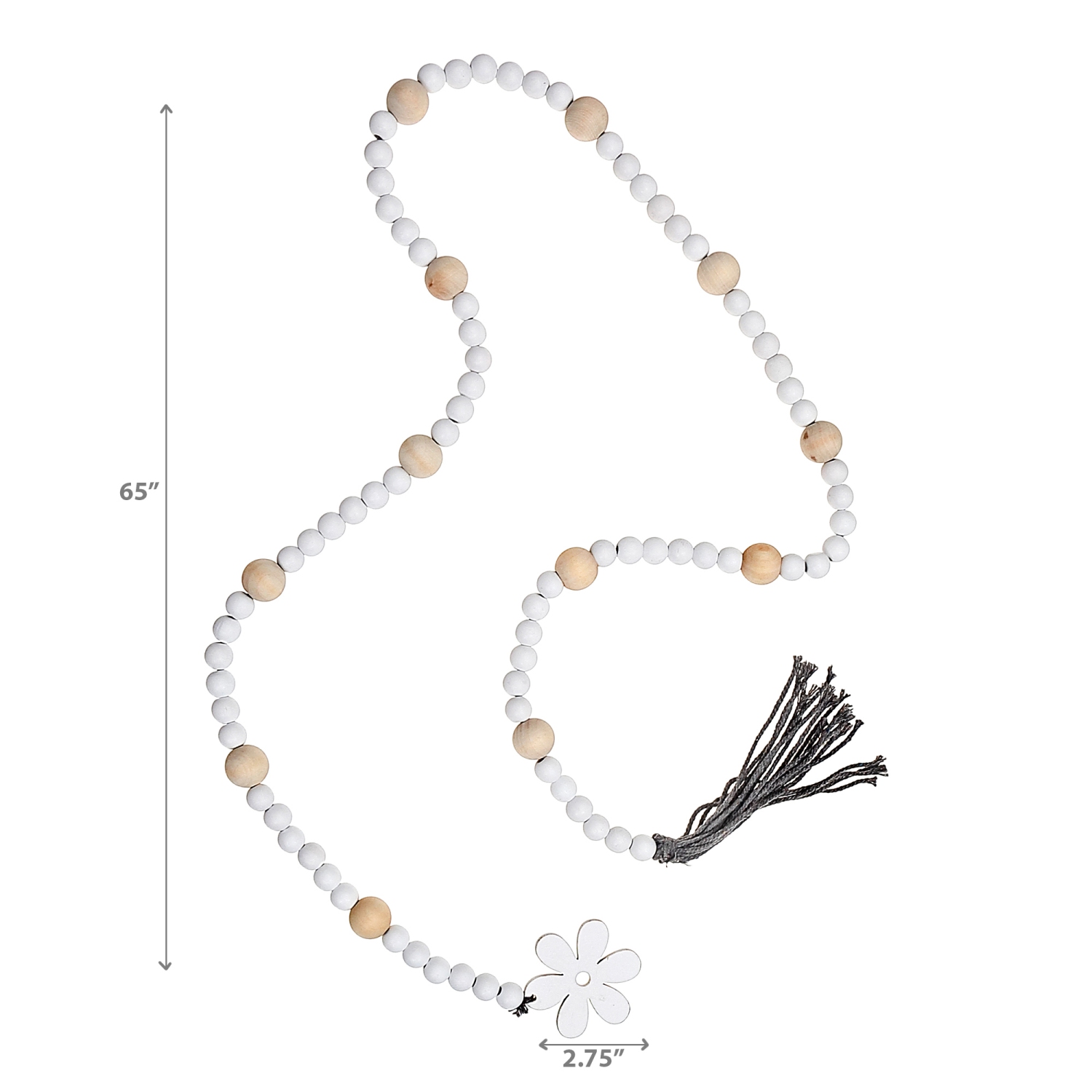 Maison Concepts 65" Dual Color Bead Garland With Tassel Daisy - Set of 2