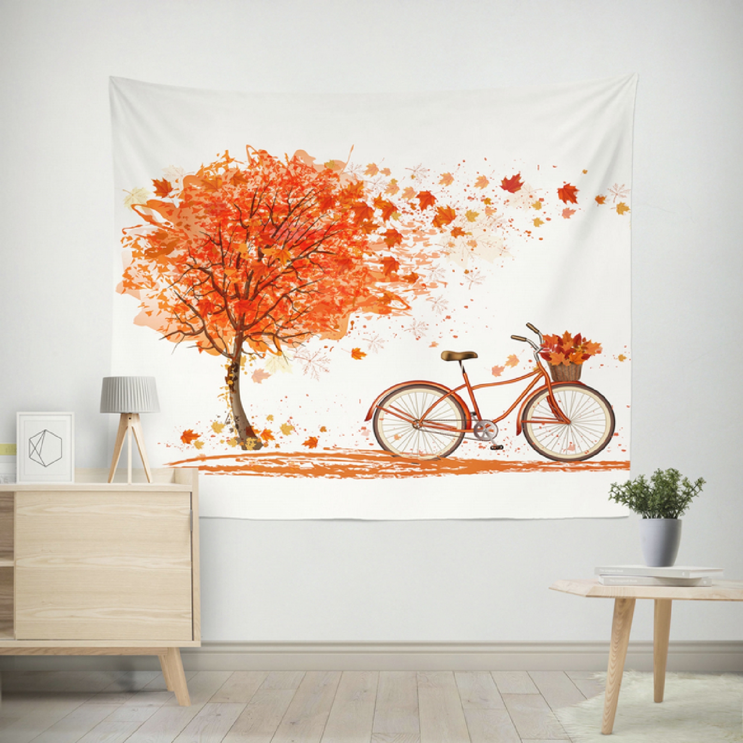 Maison Concepts Polyester Backdrop 59" X 79" Bicycle Tree