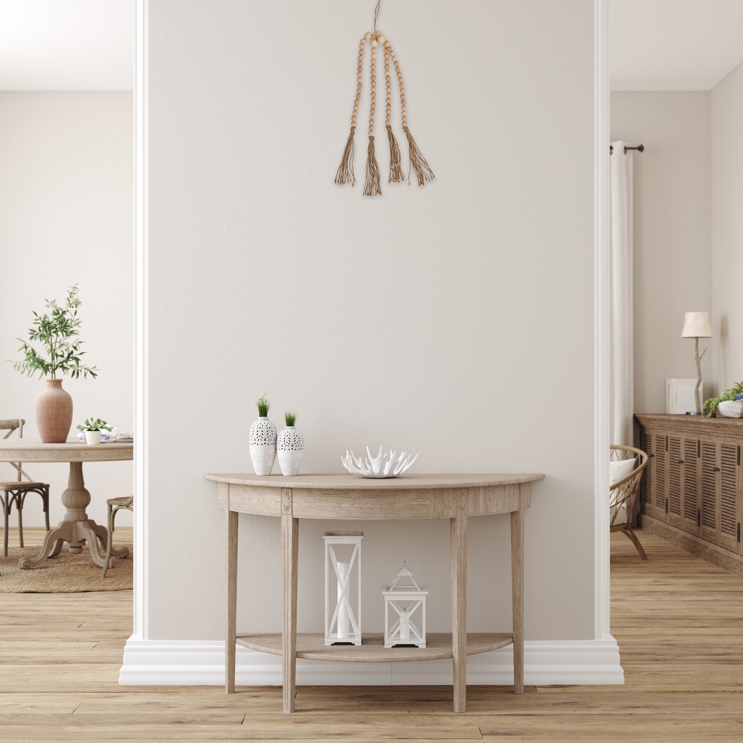 Maison Concepts 24" Perle Quadruple Garland Natural - Ensemble De 2