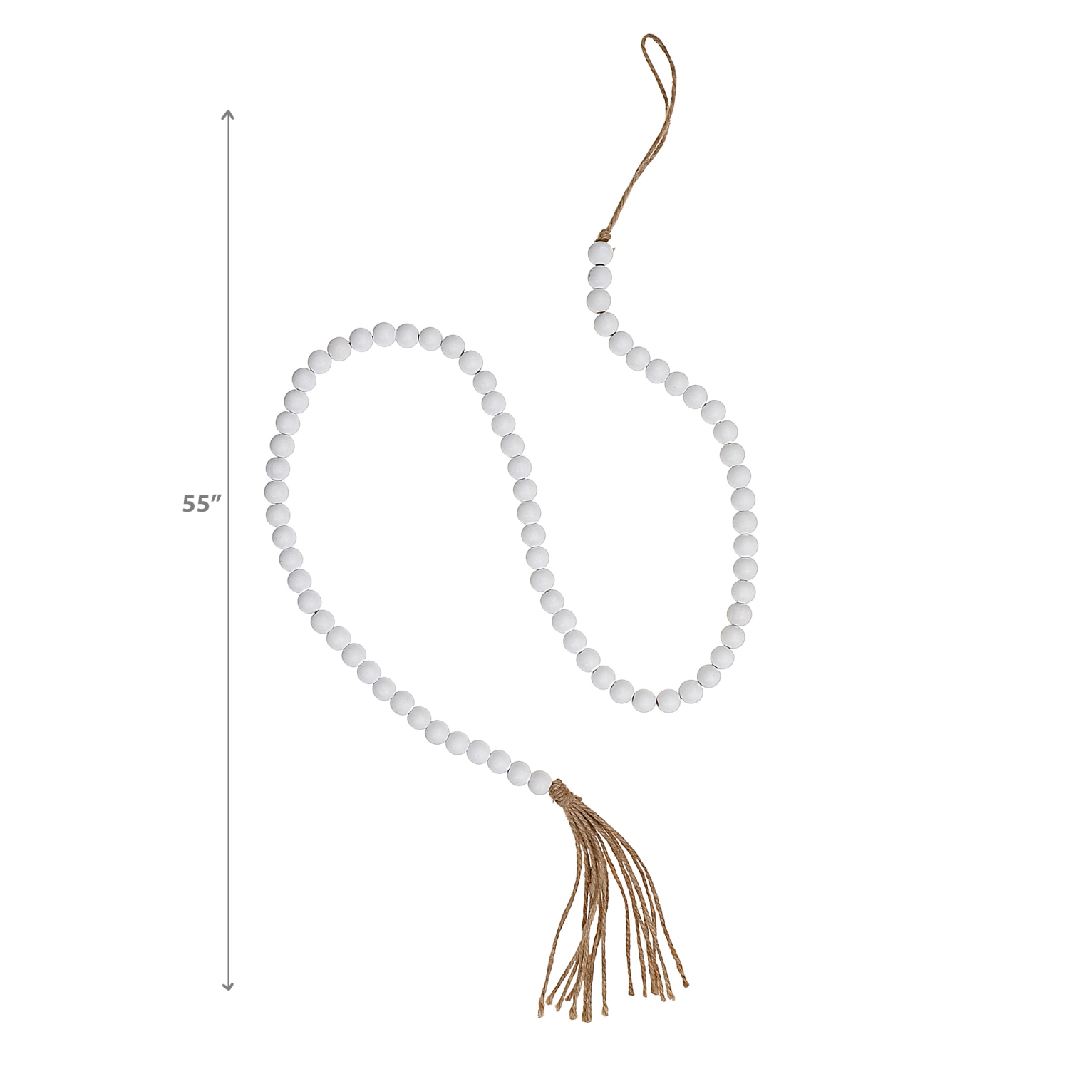 Maison Concepts 55" Garland De Perle Avec Gland Blanc - Ensemble De 2