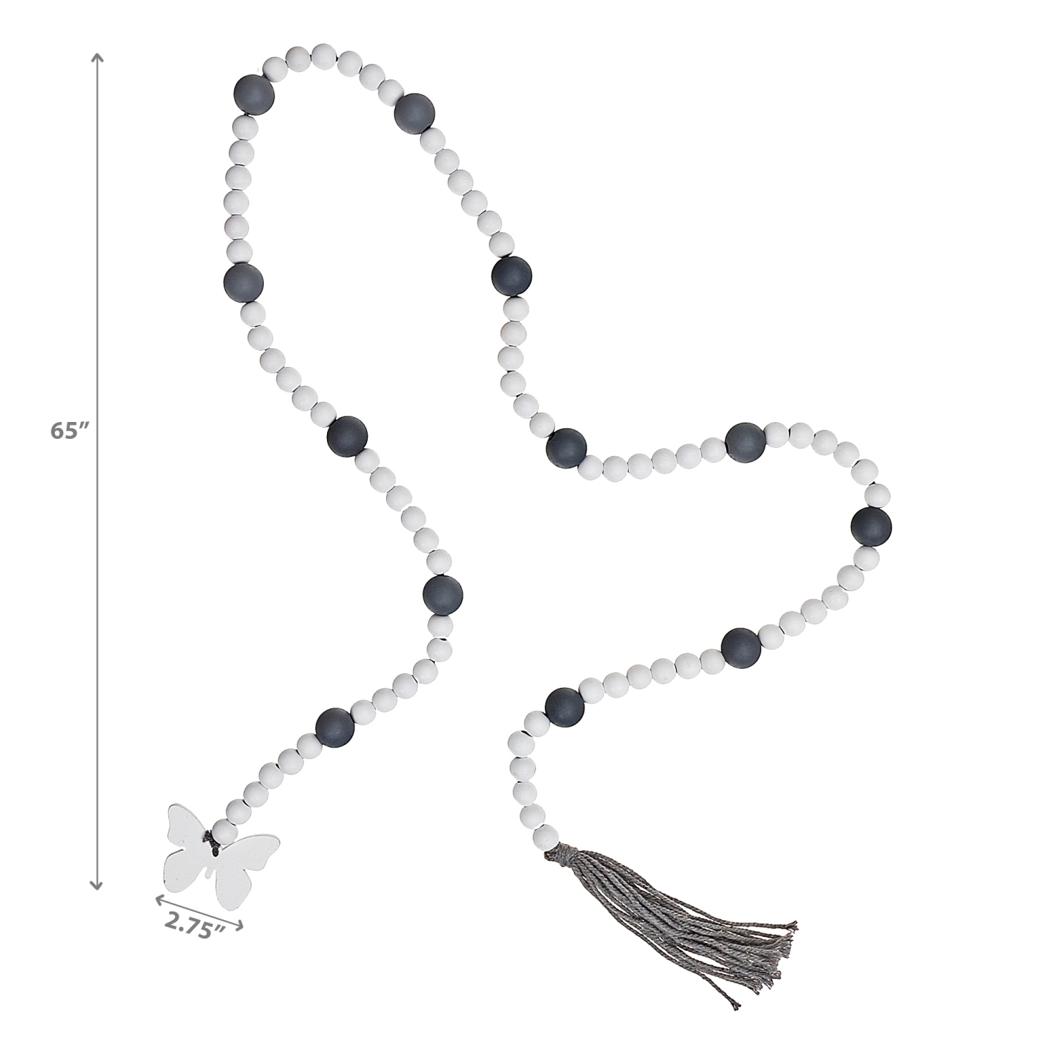 Maison Concepts 65" Garlande De Perle À Double Couleur Avec Papillon À Glands - Ensemble De 2