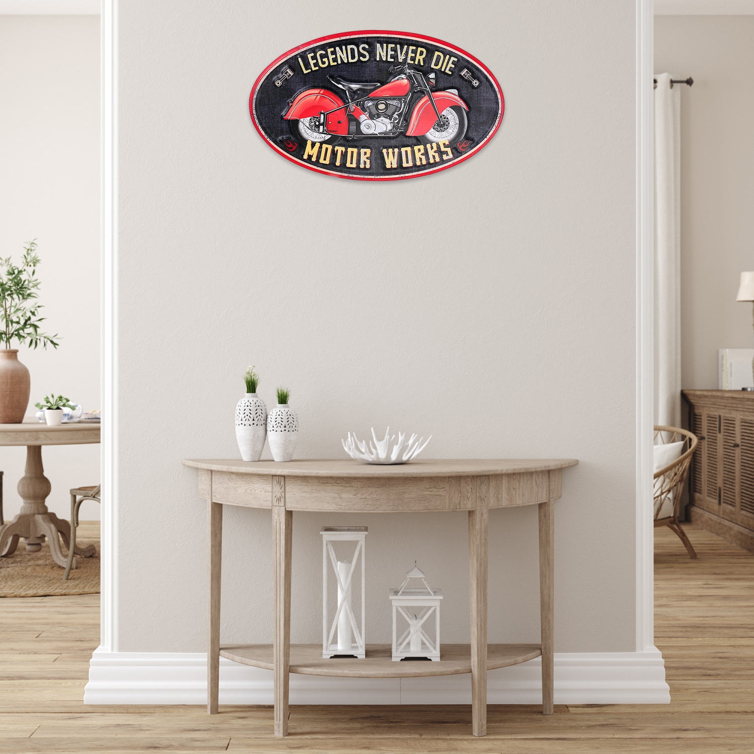 Maison Concepts En Relief En Métal Ovale Légendes Ne Meurent Jamais