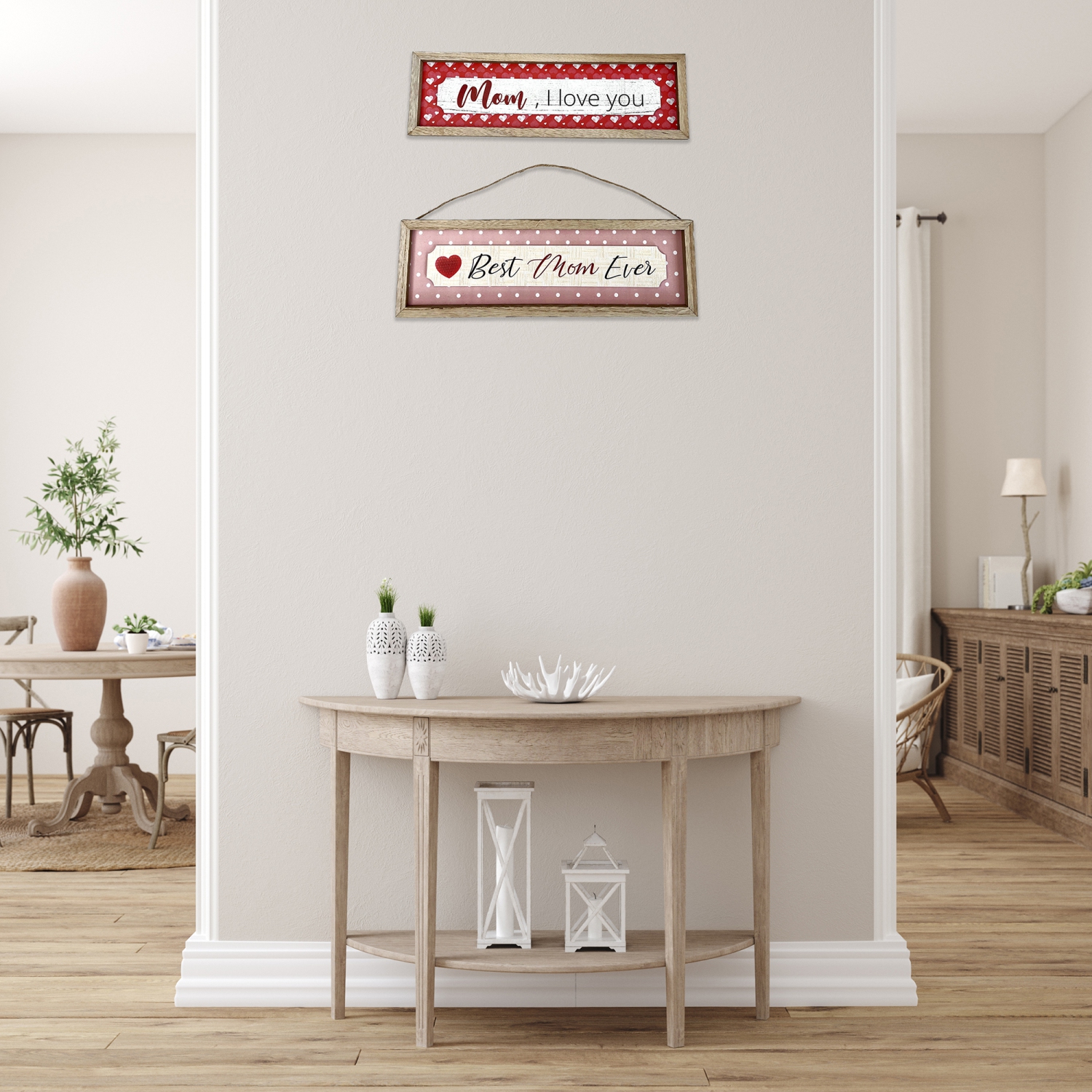 Maison Concepts Encadré En Bois" Mom" Cintres Asstd - Ensemble De 2