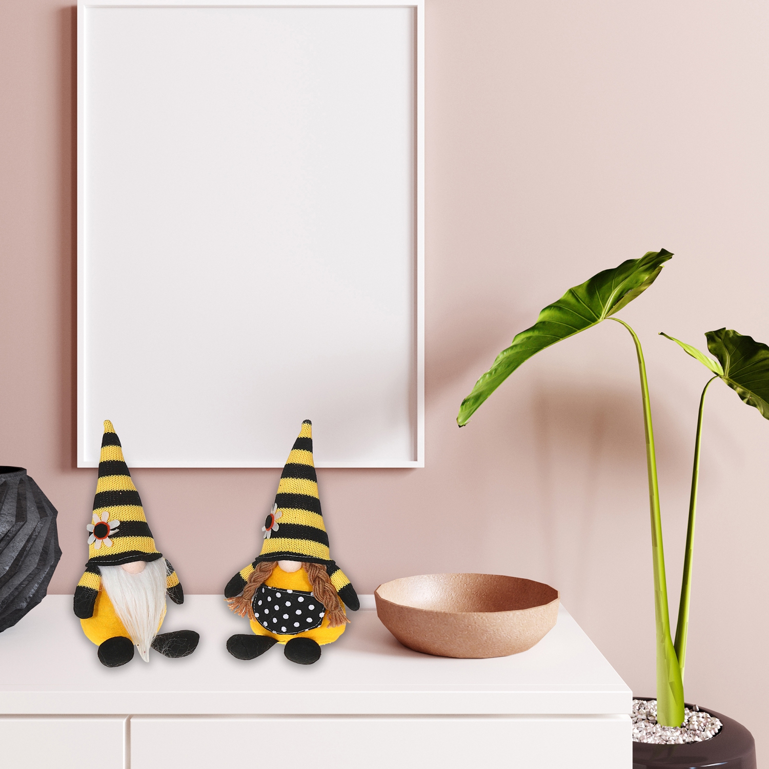 Maison Concepts Honey Bee Gnome Plush Asstd - Set of 2