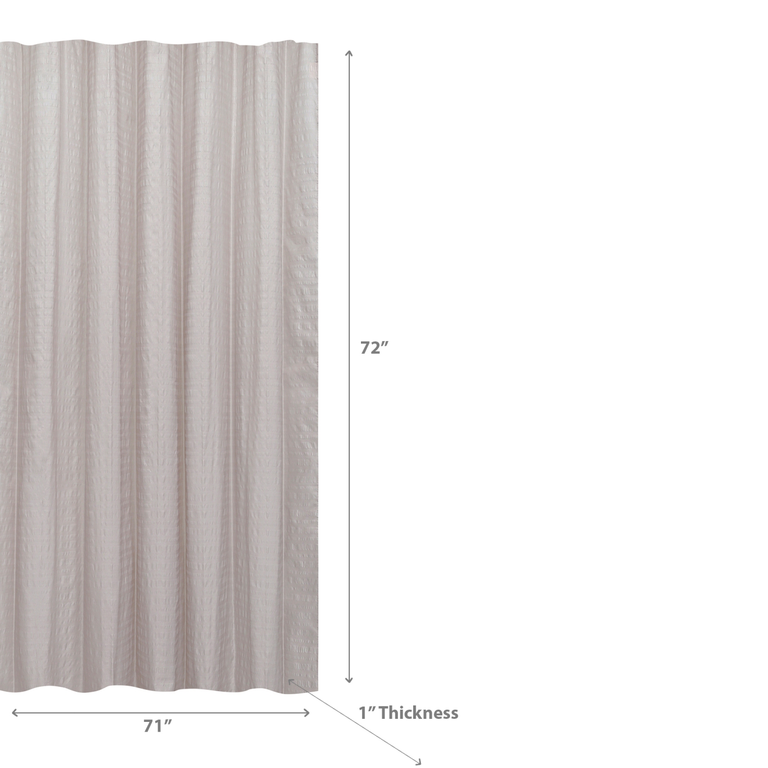 Maison Concepts Embossed Shower Curtain With C Hooks Taupe