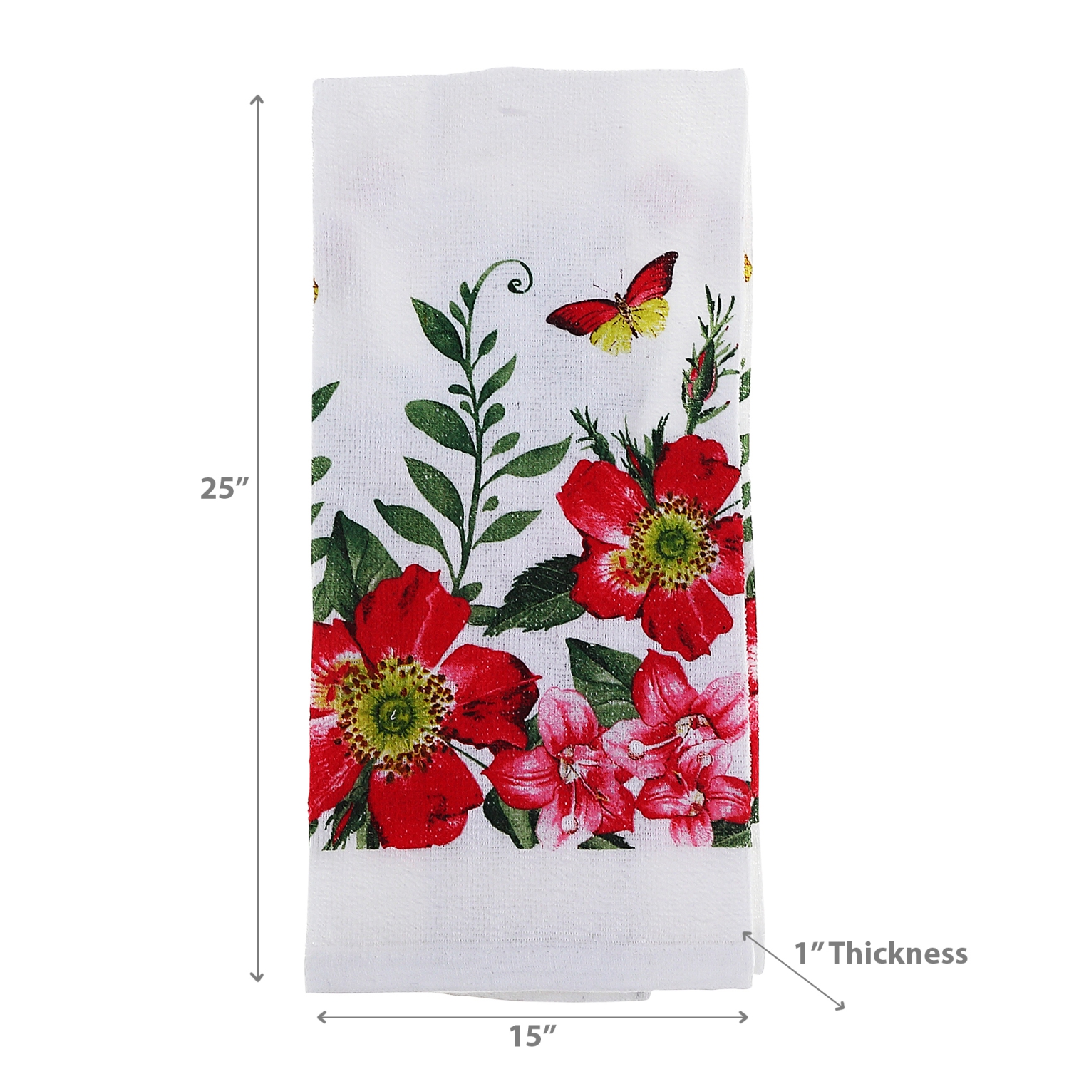 Maison Concepts Serviette À Main Fleurie Rouge Floral - Ensemble De 6