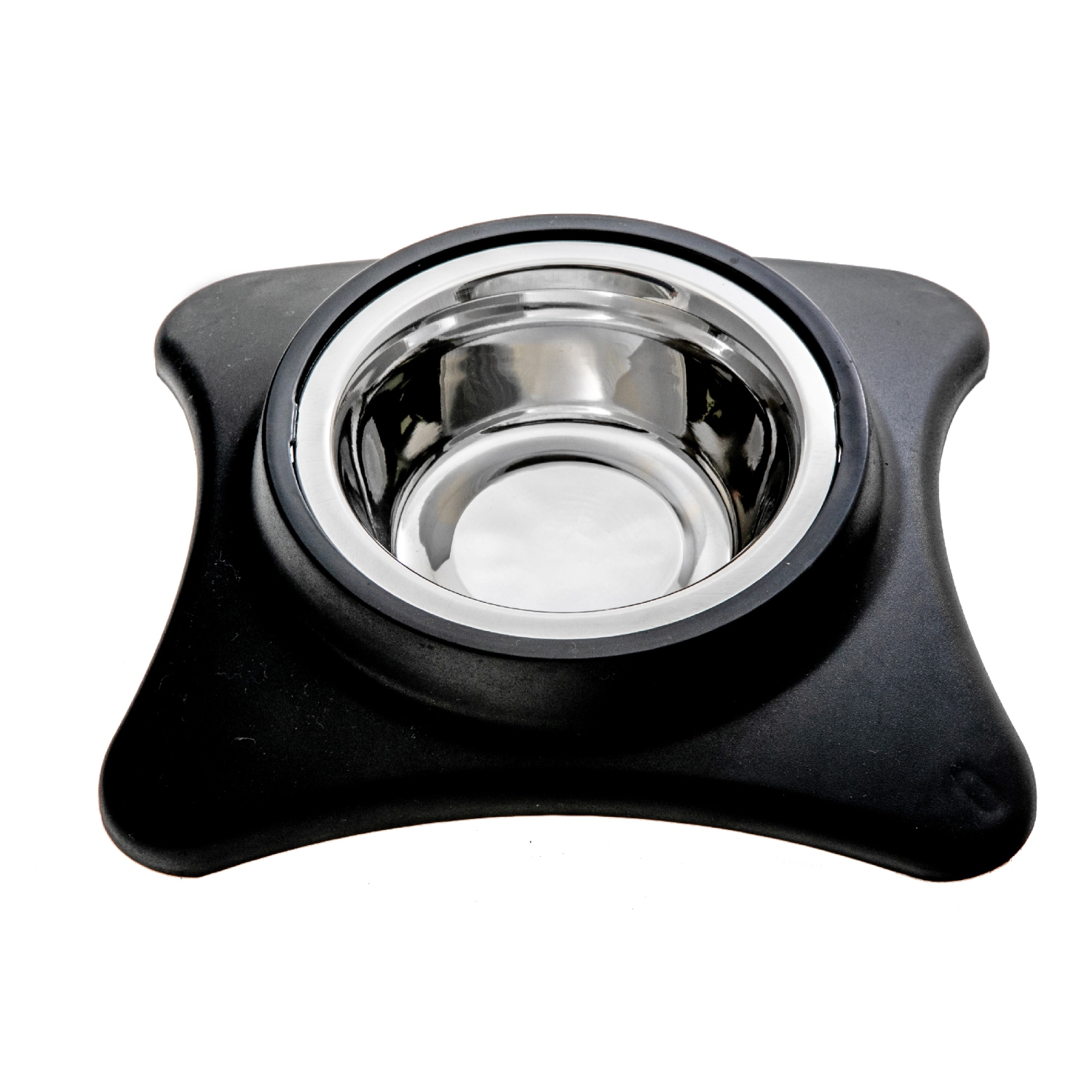 Maison Concepts Stainless Steel Single Pet Bowl With Stand Black - Set of 2