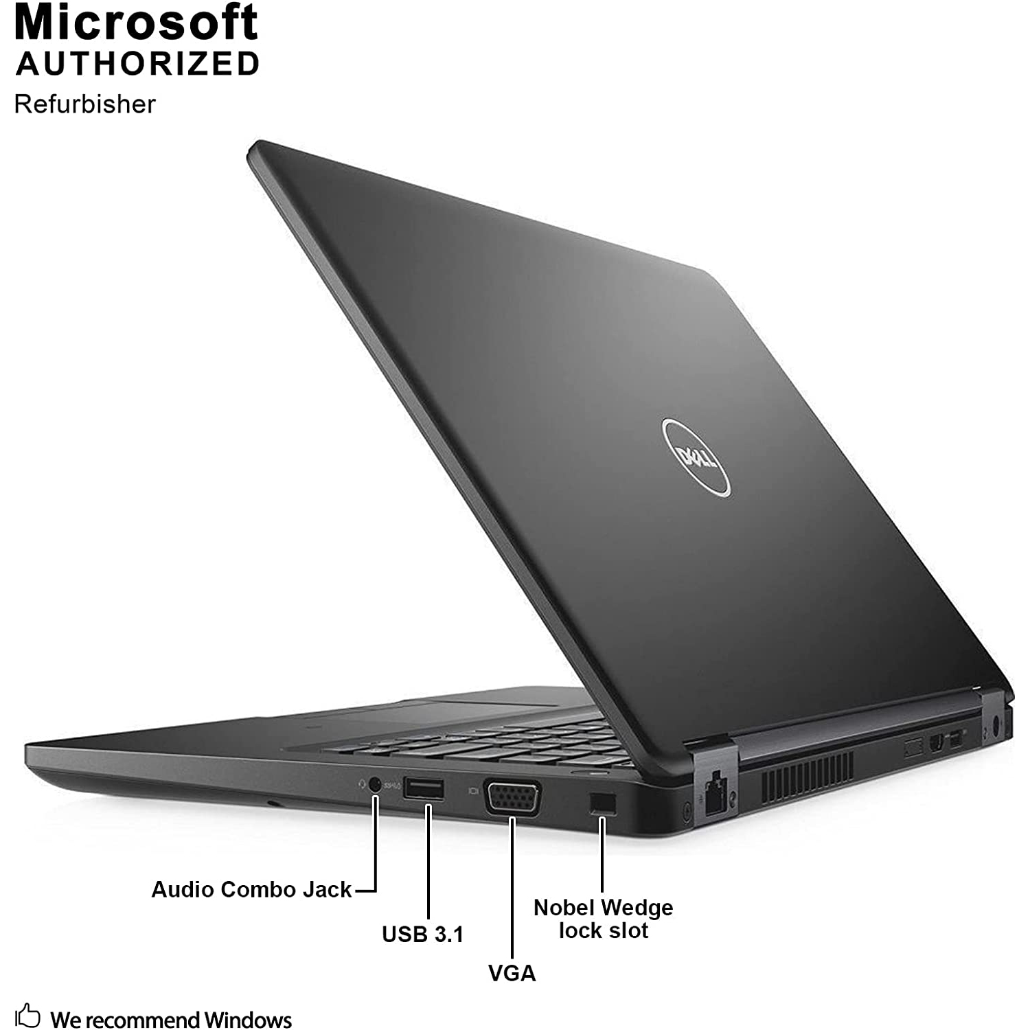 Remis à neuf - Ordinateur portable professionnel Dell Latitude 5480 14" : i5-6300U 2,40 GHz, 8 Go DDR4, 256 Go SSD, écran 14", webcam, HDMI, Windows