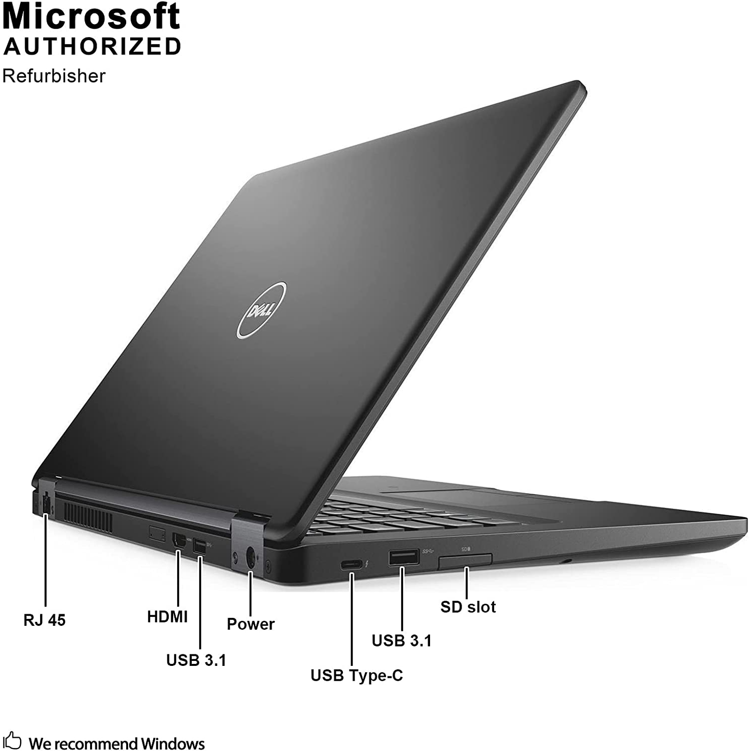 Remis à neuf - Ordinateur portable professionnel Dell Latitude 5480 14" : i5-6300U 2,40 GHz, 8 Go DDR4, 256 Go SSD, écran 14", webcam, HDMI, Windows