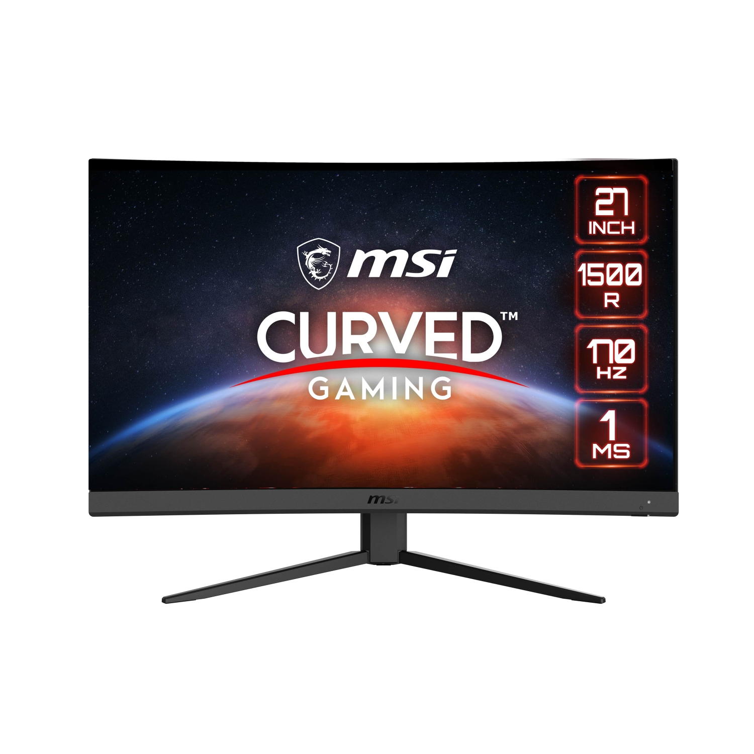 MSI G27CQ4 E2 27" 16:9 Curved 1500R Gaming Monitor, 170Hz 1ms, 2560 x 1440 (QHD), FreeSync Premium