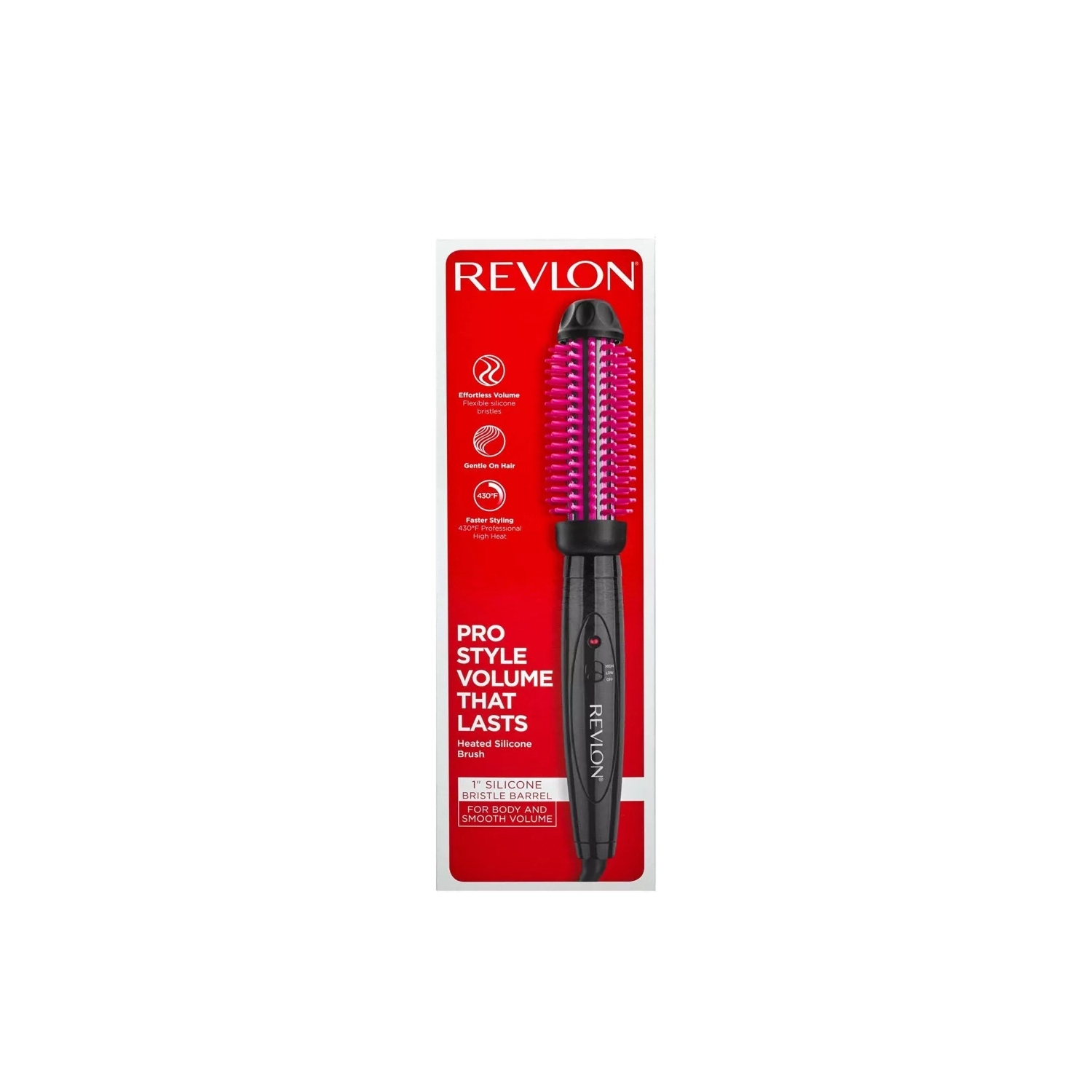 Revlon Pro Collection Heated Silicone Bristle Curl Brush Black - 1"
