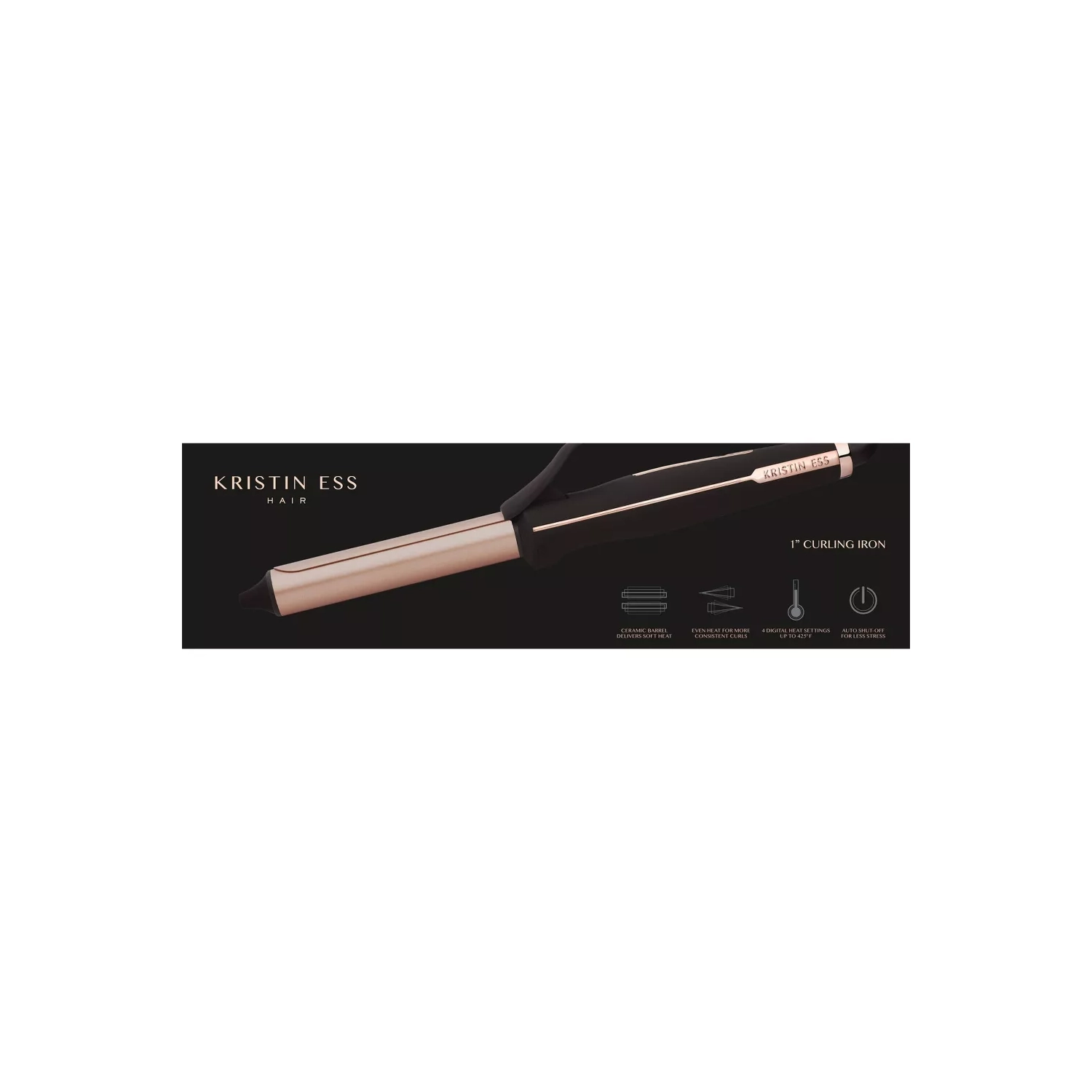 Kristin Ess Ceramic Curling Iron - 1" - Black