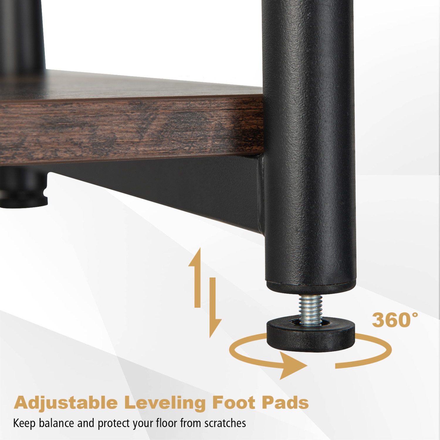 Topbuy 1PC/2PCS 3-Tier Industrial Side Table Nightstand with Removable Mesh Metal Shelf Adjustable Leveling Foot Pads End Table