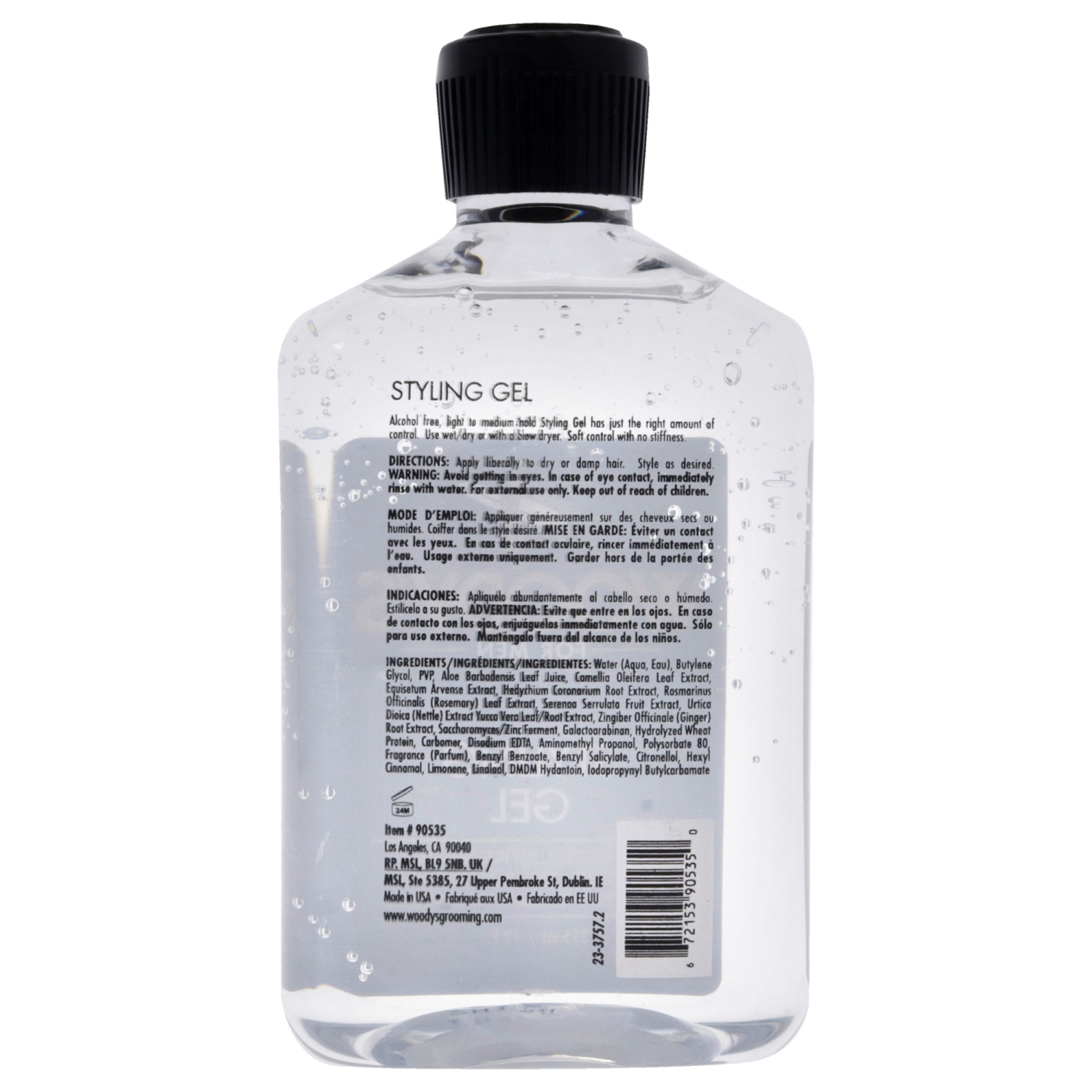 Styling Gel by Woodys for Men - 12 oz Gel