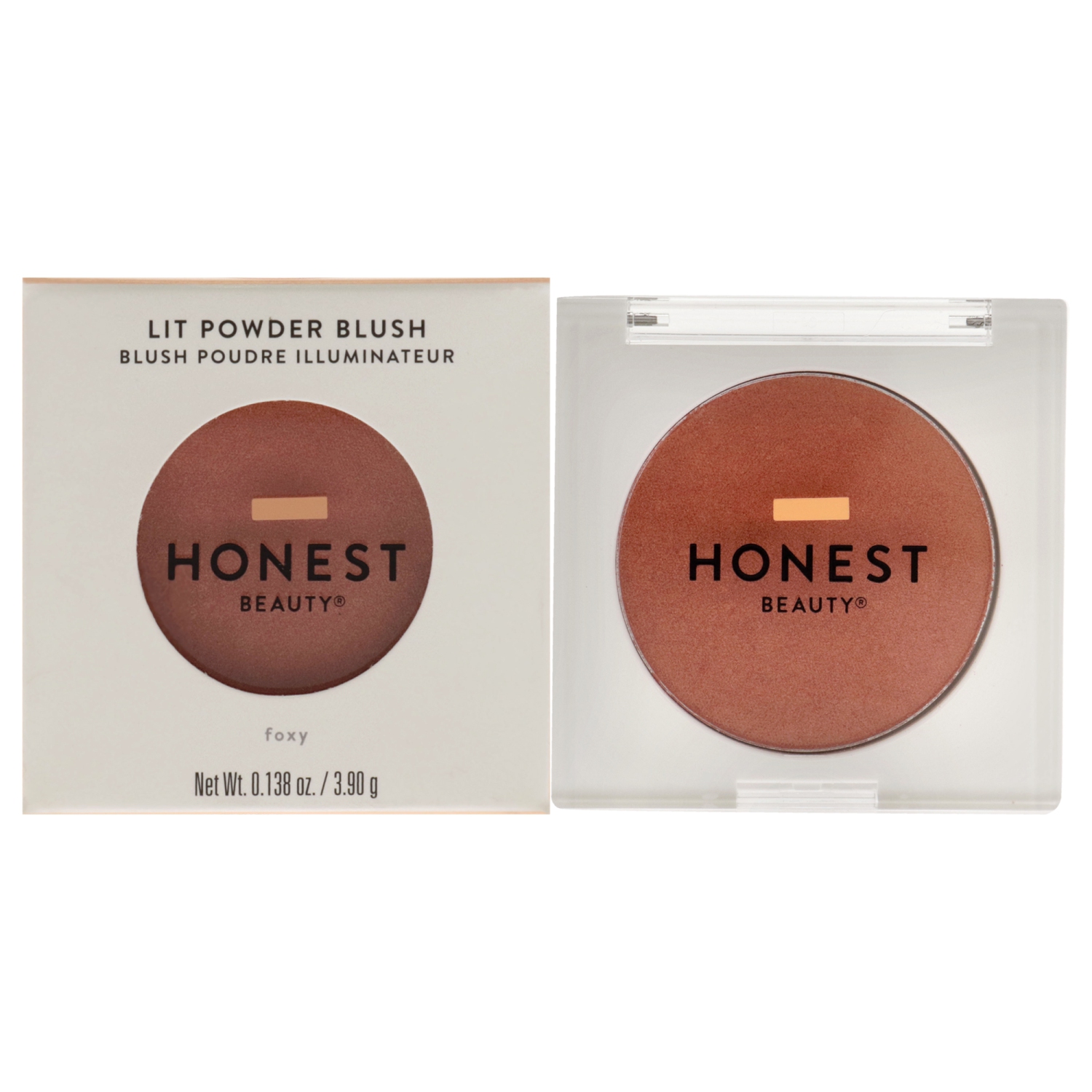 Lit Powder Blush - Foxy by Honest for Women - 0.138 oz Blush