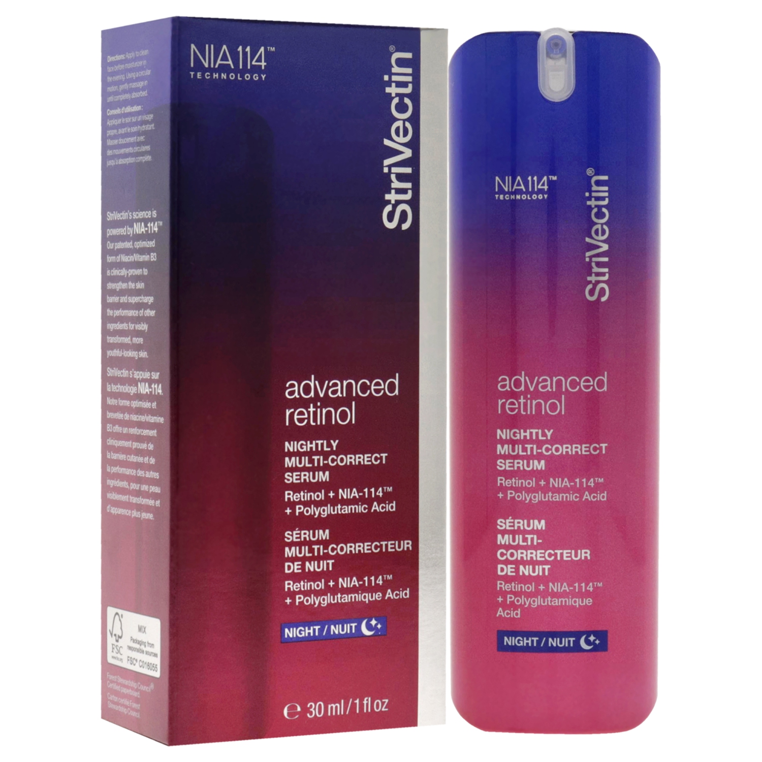 Advanced Retinol Nightly Multi-Correct Serum par StriVectin pour femme - 1 oz Sérum