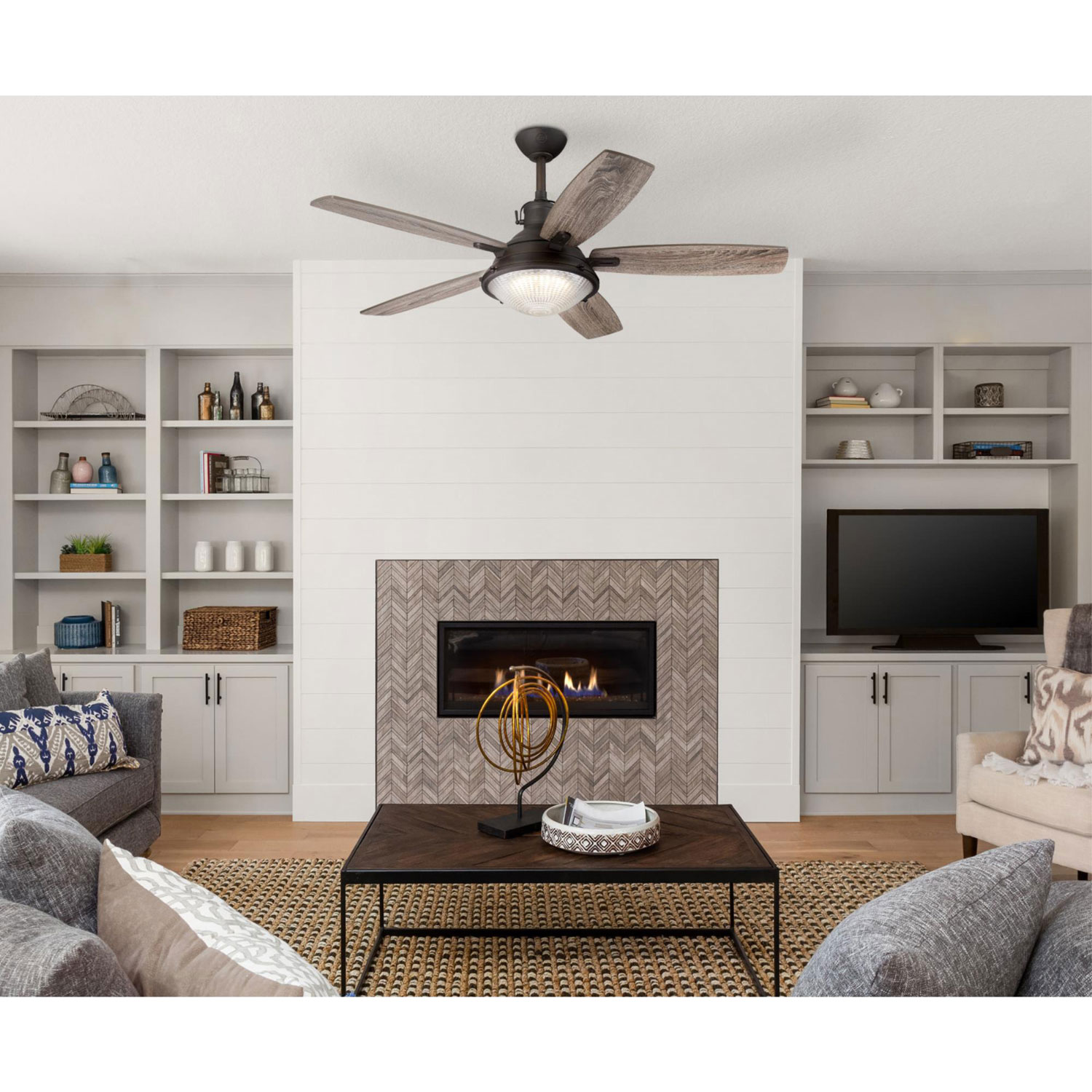 Ventilateur de plafond DEL 52 po Oyster Bay de Westinghouse - Bronze noir