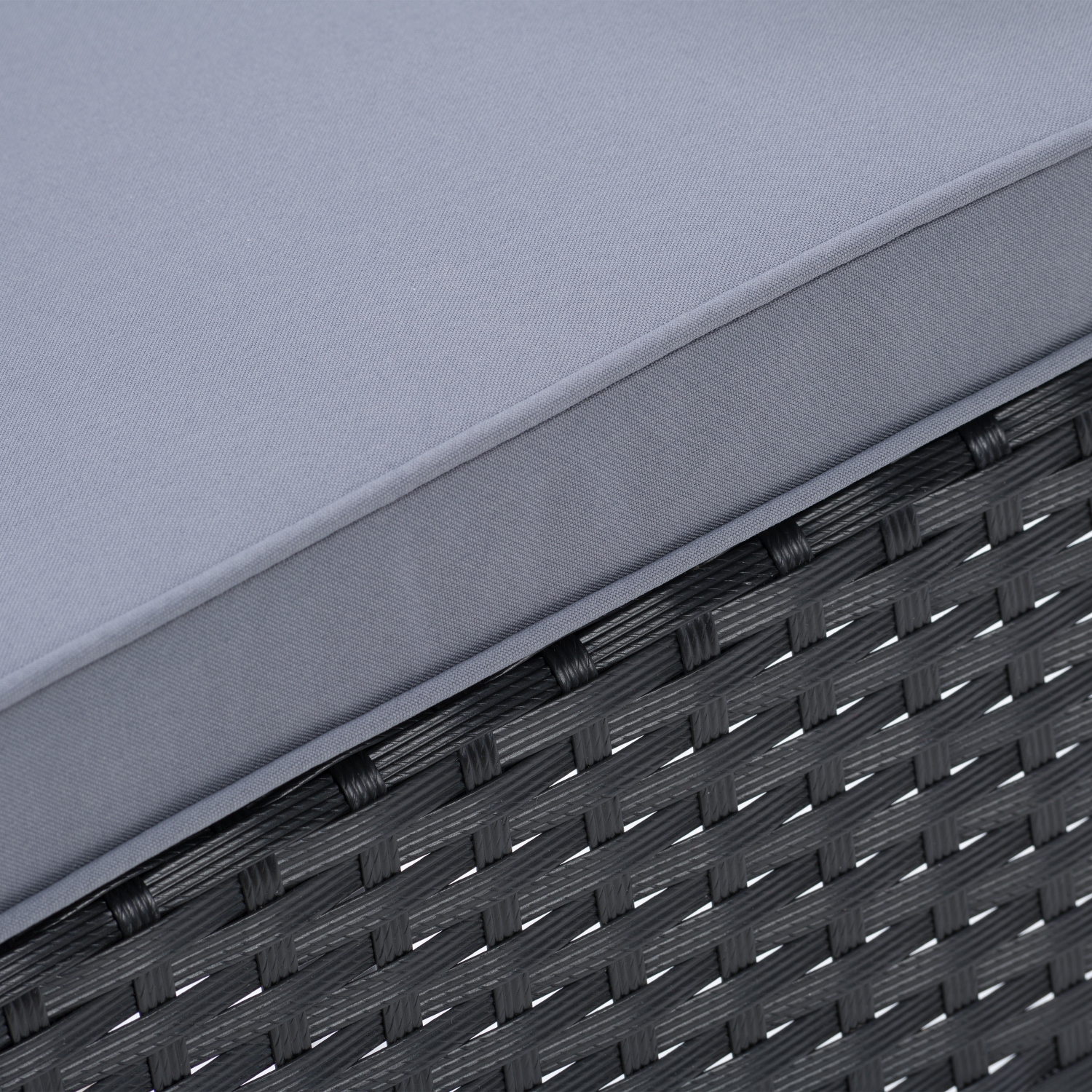 Ensemble de salle à manger rectangulaire Parksville avec chaises empilables - Finition noire / Coussins gris cendre 7pc