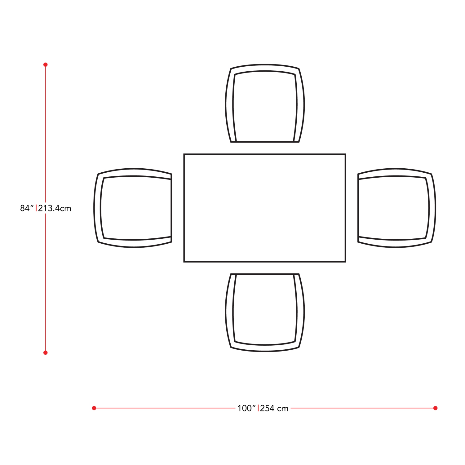 Corliving Parksville 5-Piece Wicker Patio Dining Set with Table, Chairs and Cushions, Outdoor Patio Furniture
