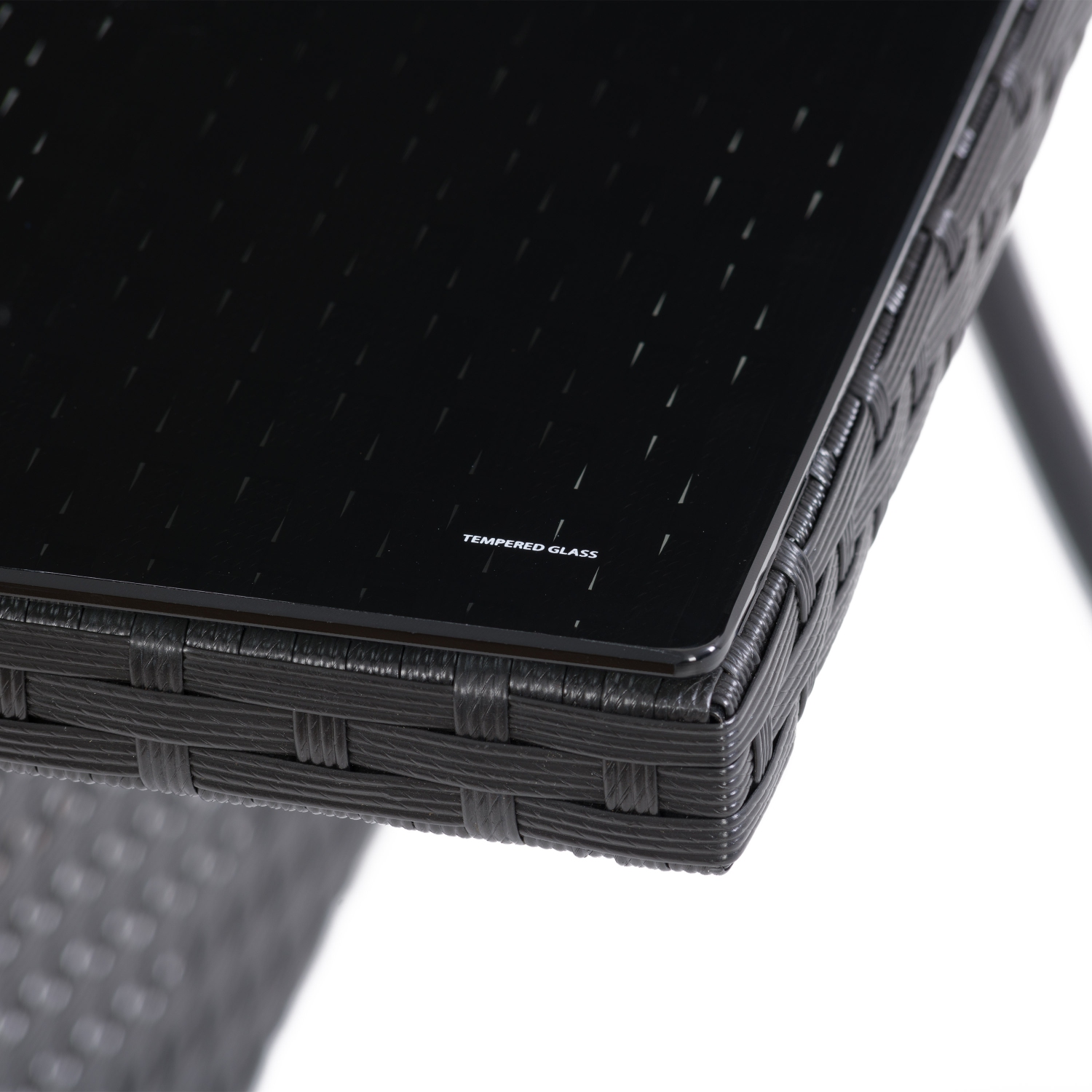 Corliving Parksville 5-Piece Wicker Patio Dining Set with Table, Chairs and Cushions, Outdoor Patio Furniture