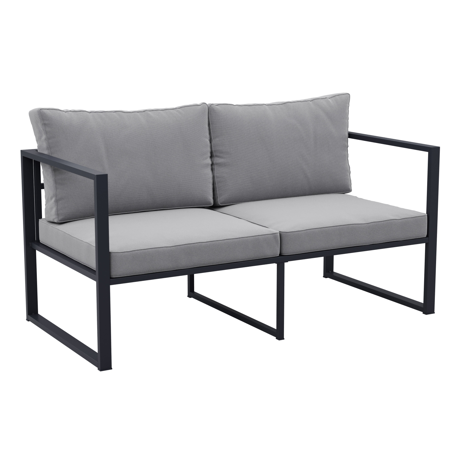 CorLiving Delia 4-Piece Patio Conversation Set with Cushions, Weather resistant, for small spaces, Balcony, Garden, Backyard