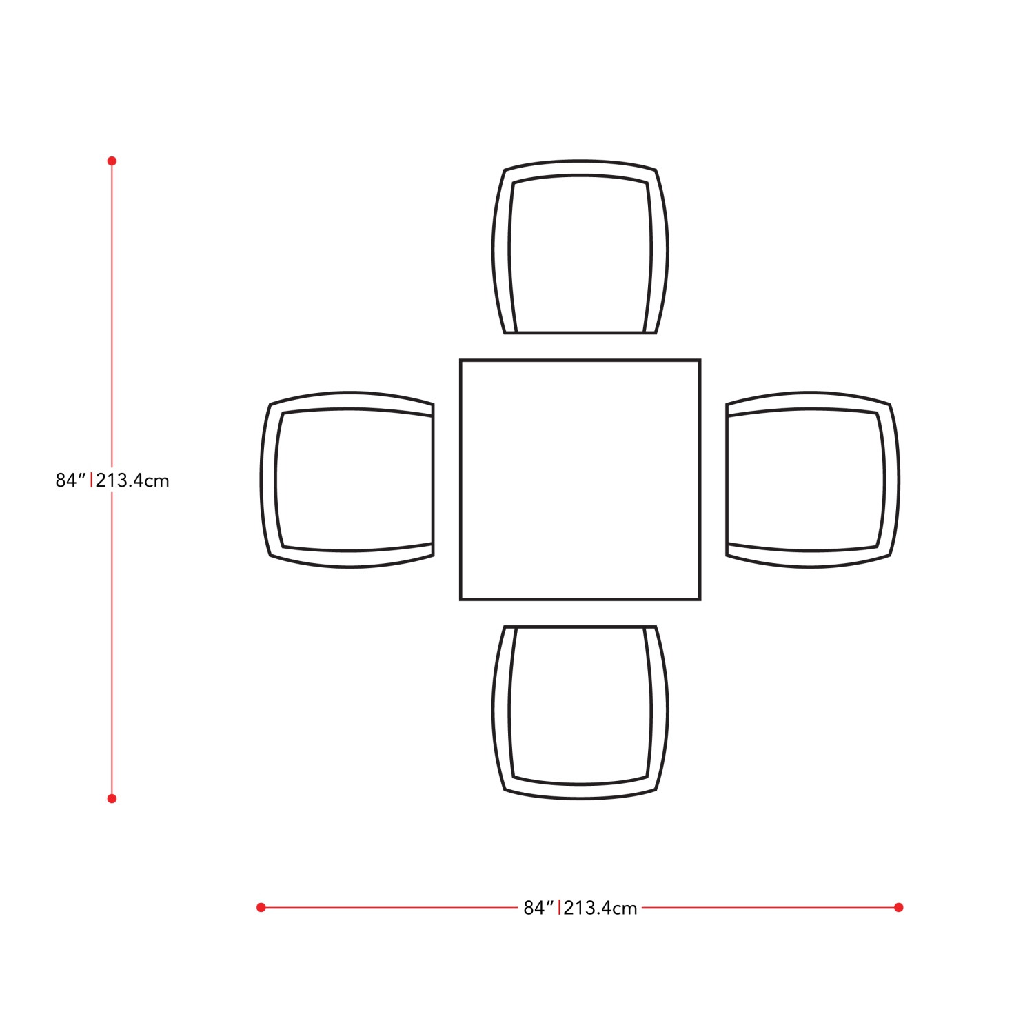 Ensemble de patio de 5 pièces en osier Parksville de CorLiving avec table, chaises et coussins, meubles de patio extérieurs