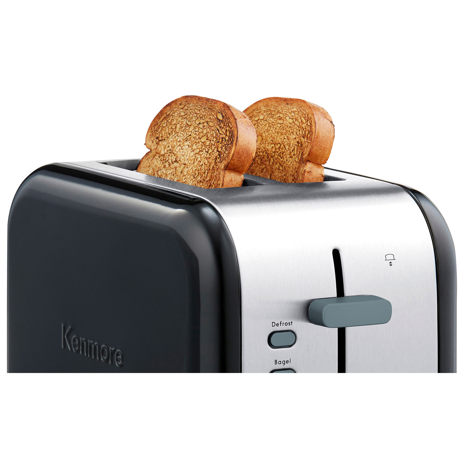 Grille-pain à fentes larges de Kenmore - 2 tranches - Noir/Argenté