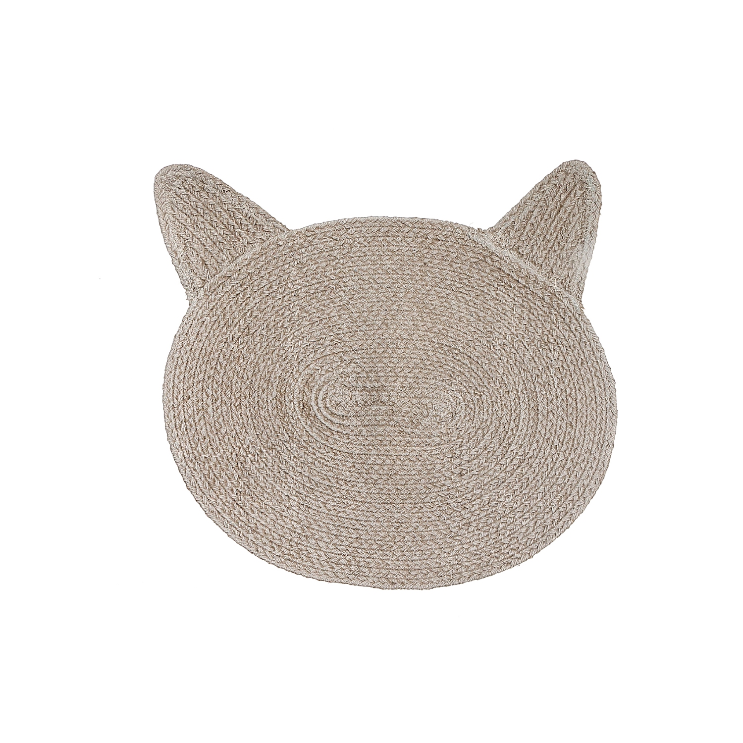 Maison Concepts Braided Cotton Cat Shape Mat Taupe