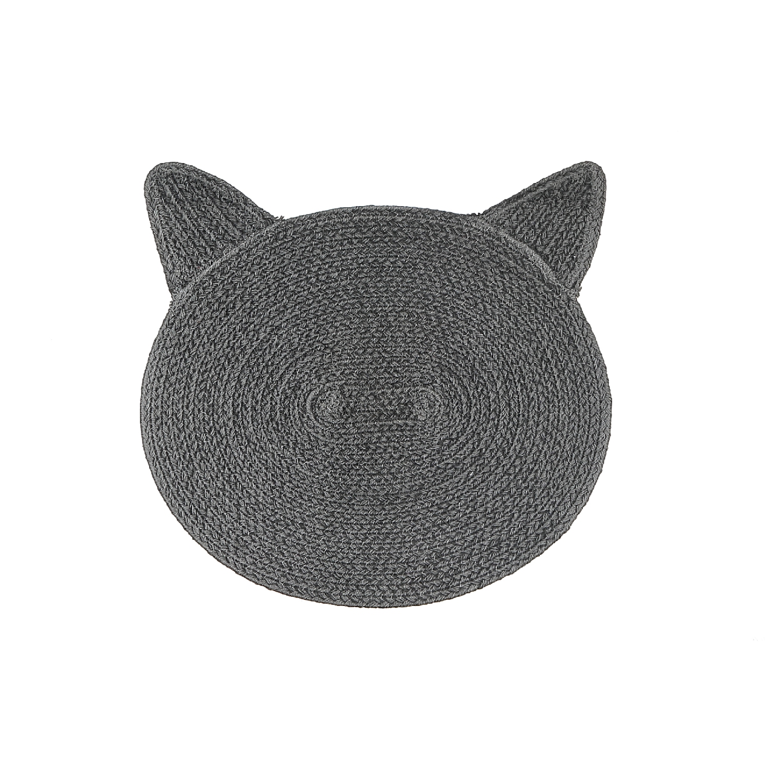 Maison Concepts Tressé De Forme De Chat En Coton Tapis Gris Charbon