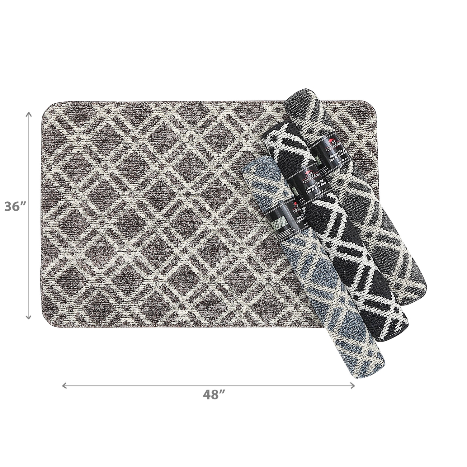 Maison Concepts Diamant Tufted Mat Asstd 3 'X 4' - Ensemble De 4