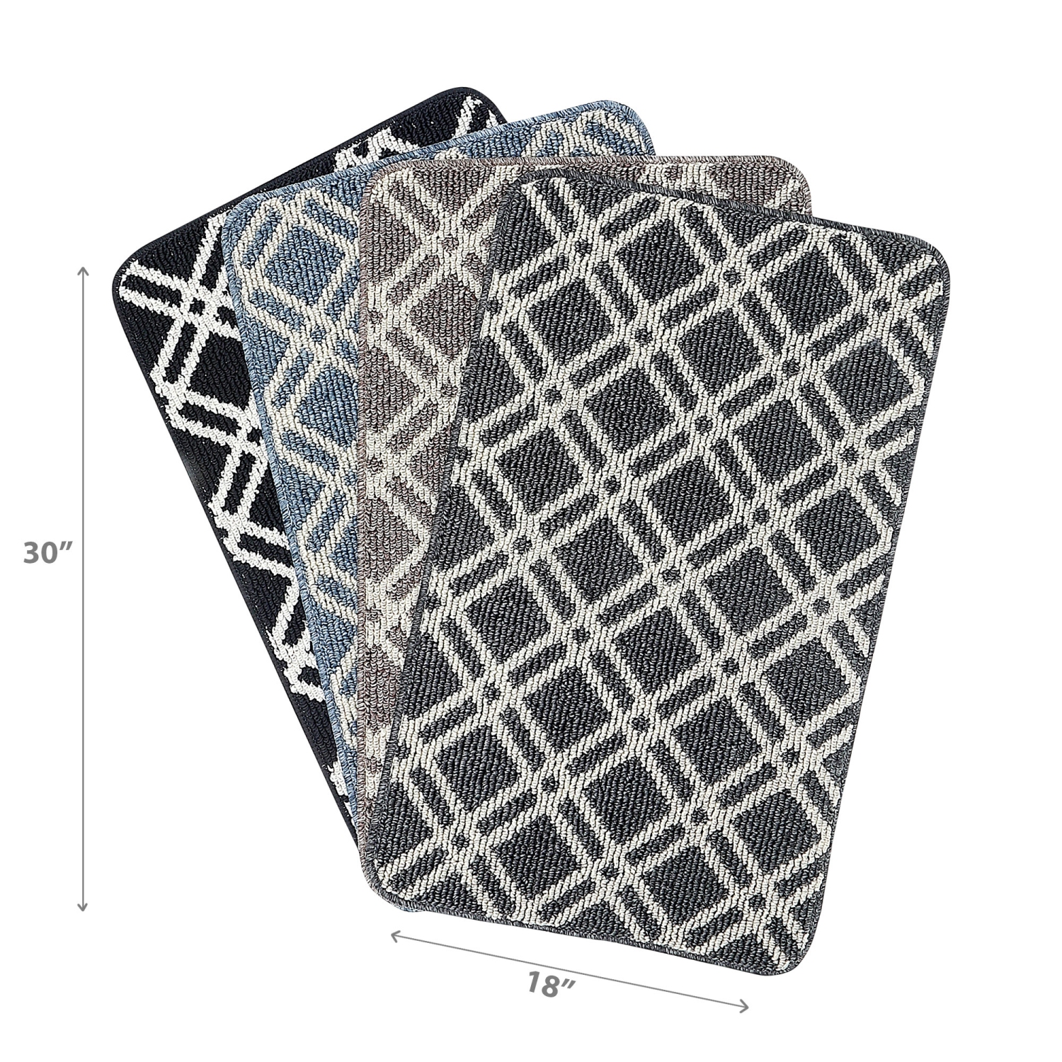 Maison Concepts Diamant Tufted Mat Asstd 18 X 30 - Ensemble De 4