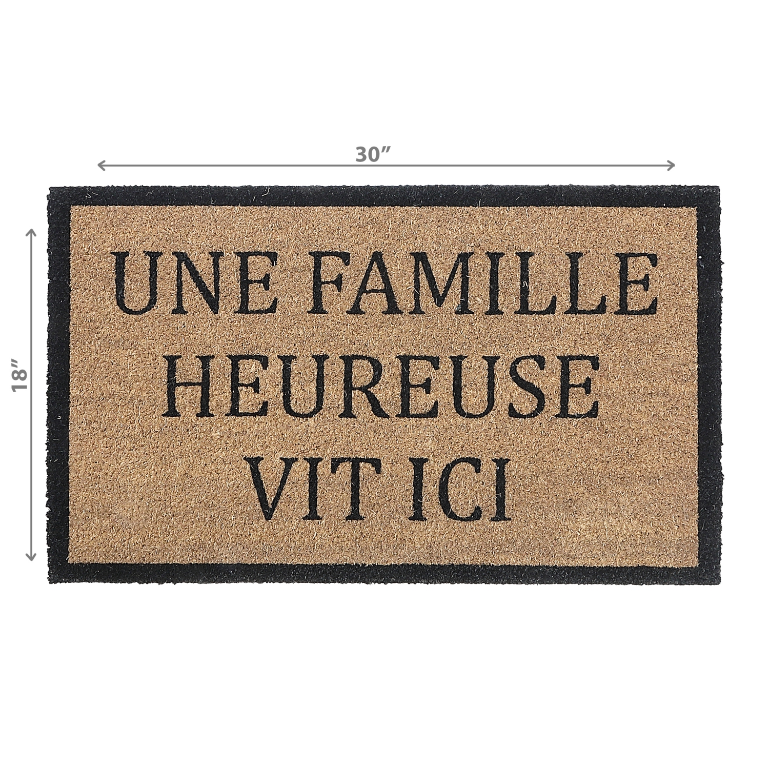 Maison Concepts Coir Door Mat Une Famille Heureuse Vit Ici