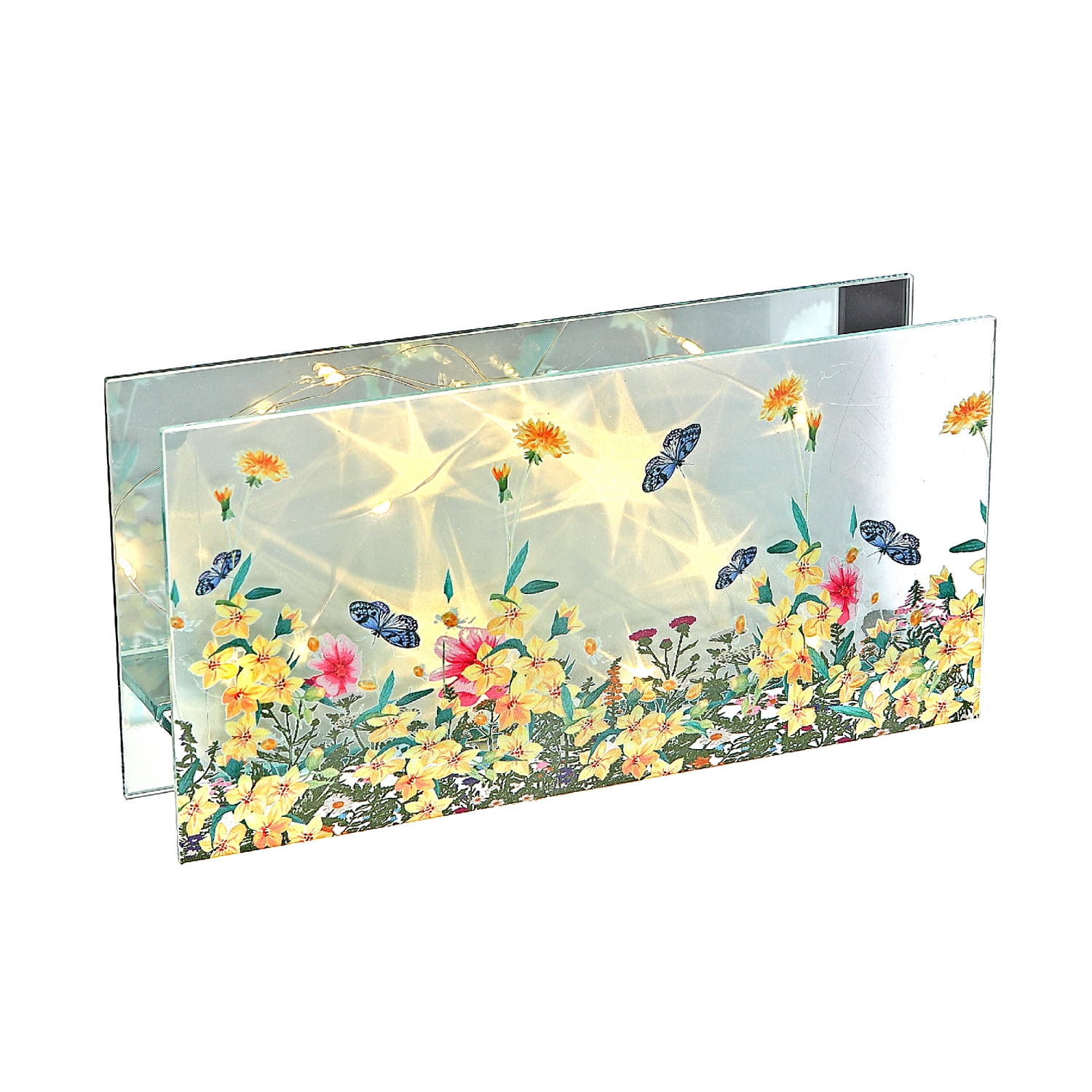 Maison Concepts Rect. Led Painted Glass Decor Floral Garden