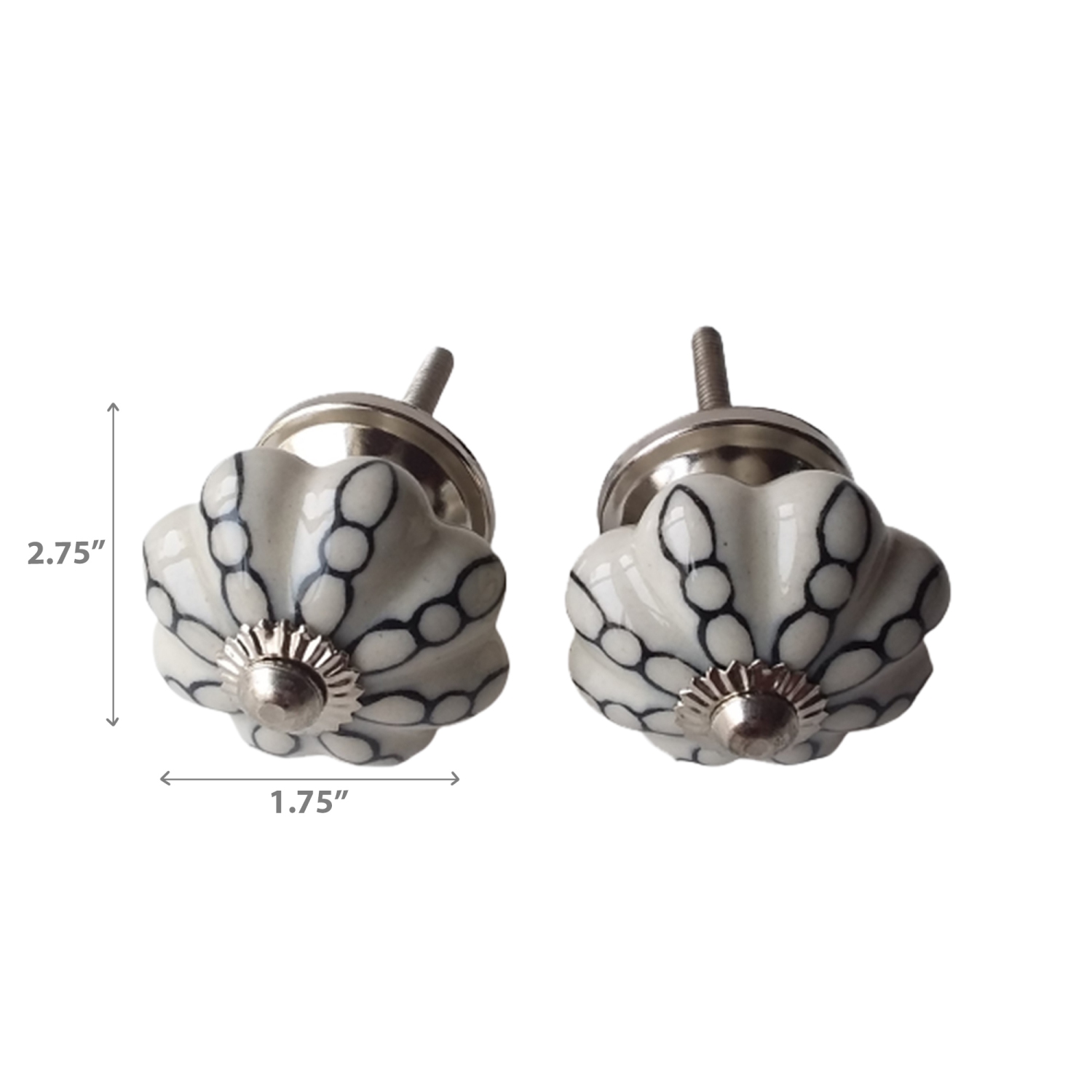 Maison Concepts Decorative Ceramic Knob Set Of 2 Chain - Set of 3