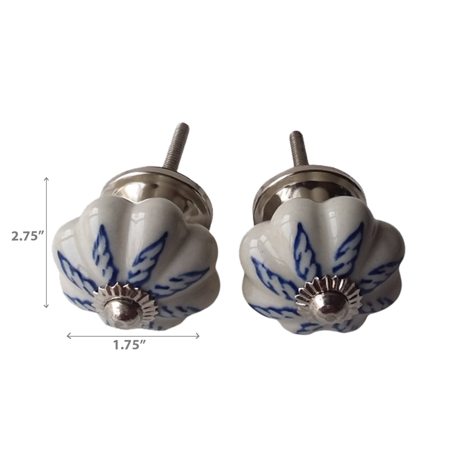 Maison Concepts Decorative Ceramic Knob Set Of 2 Leaf - Set of 3