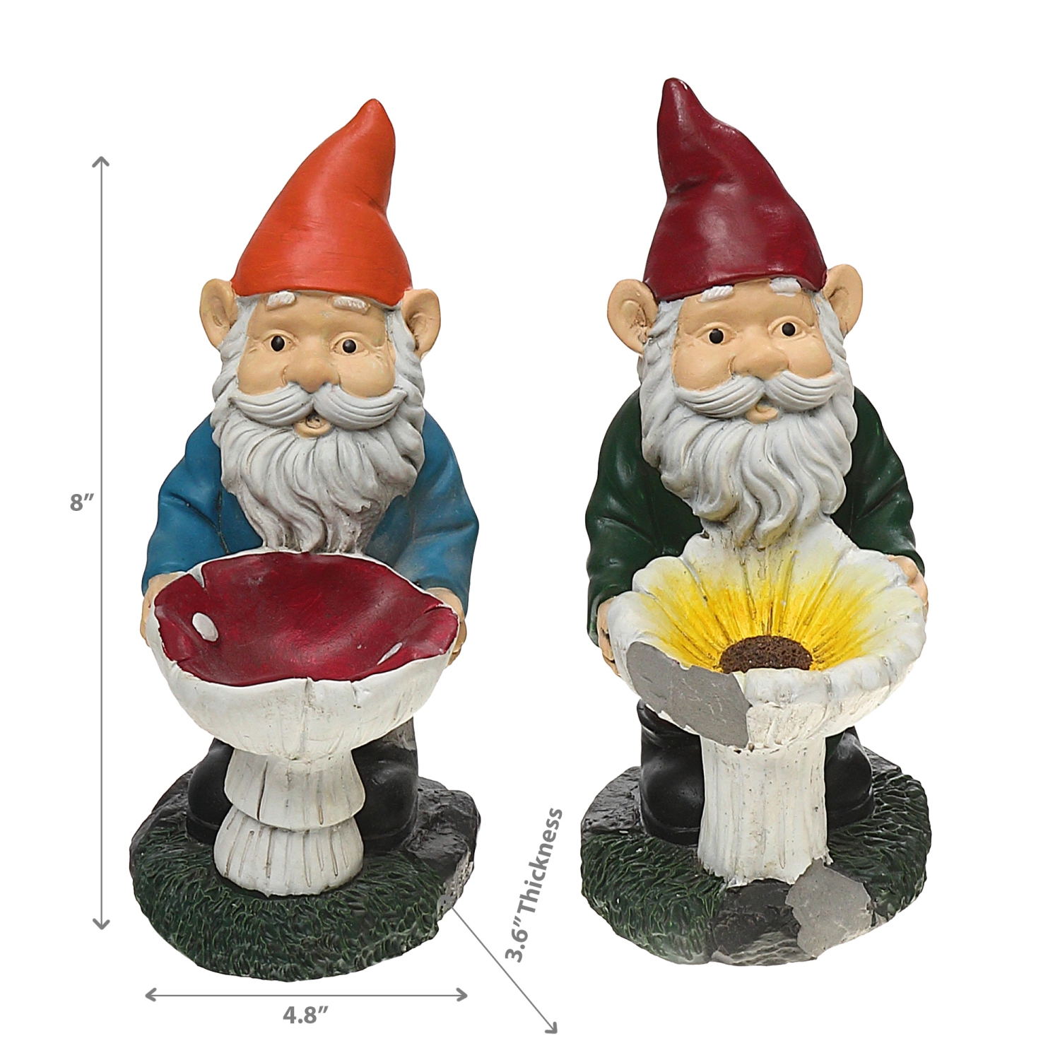 Maison Concepts Résine Gnome Jardin Figurine Asstd - Ensemble De 2