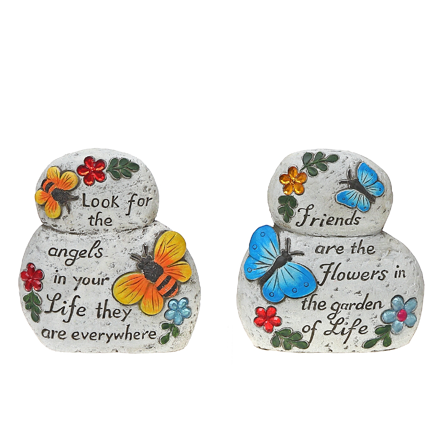 Maison Concepts Garden Stacking Stones Inspirational Asstd - Set of 2