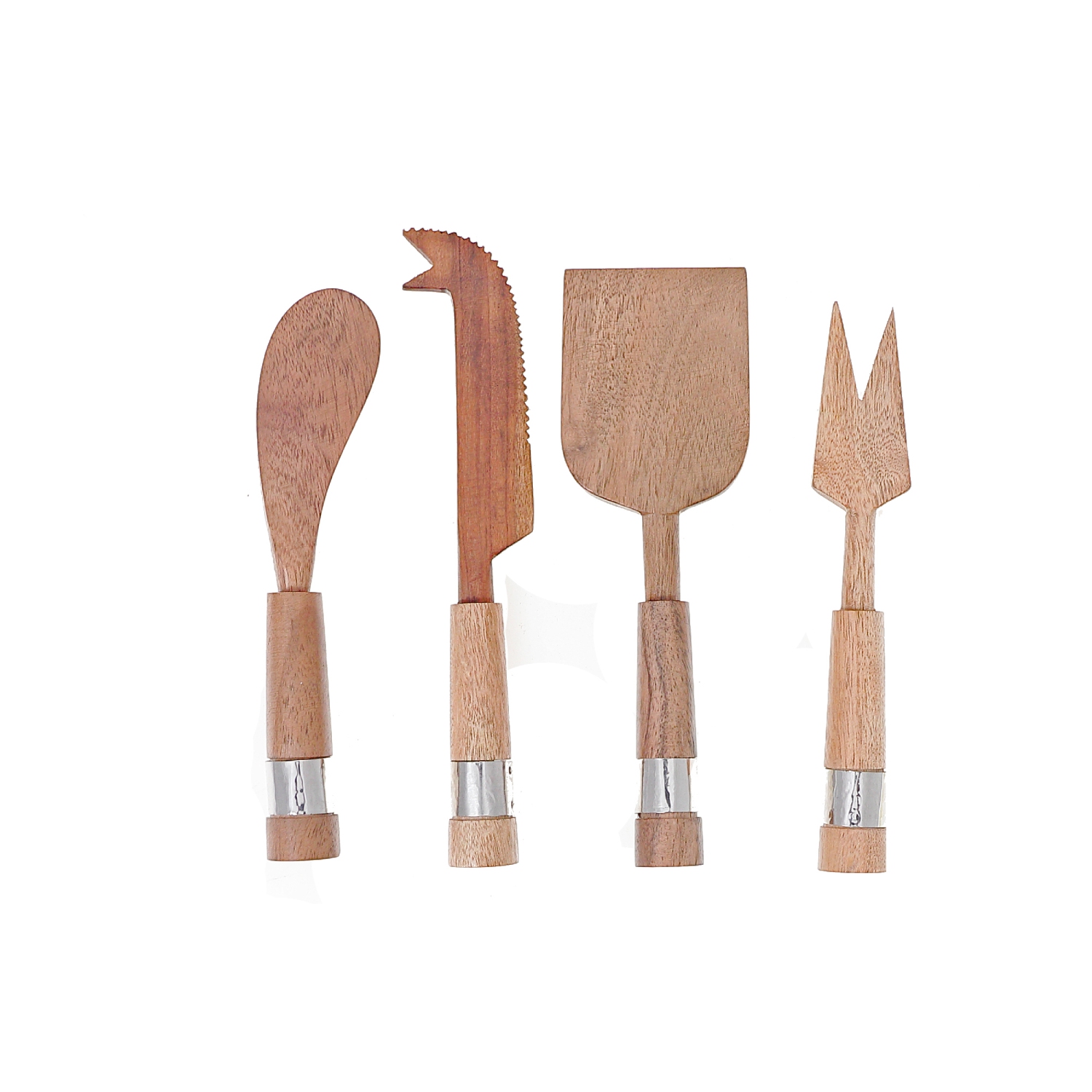Maison Concepts Natural Acacia Wood Avec Nickel Martelé 4 Pc Coudlay