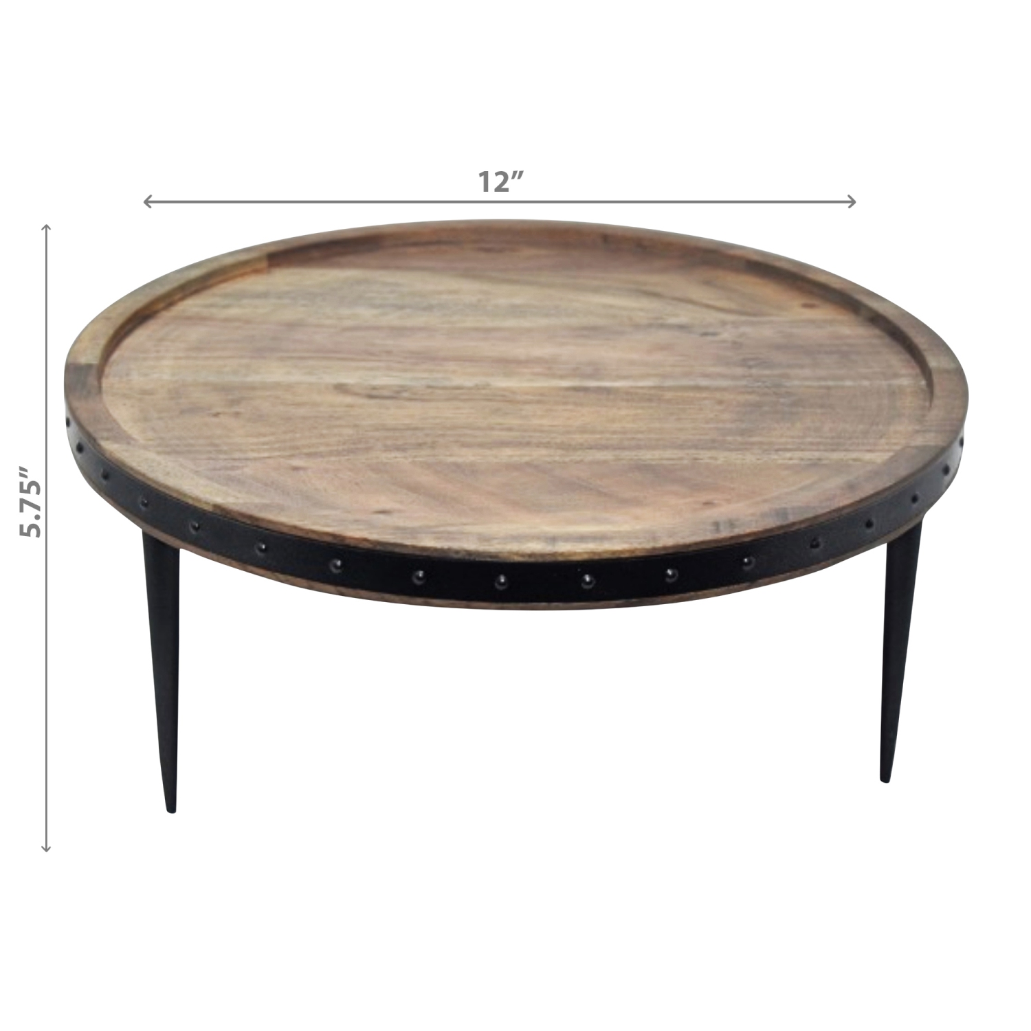 Maison Concepts Wood Acacia Avec Support De Gâteau Gunmetal Rivé