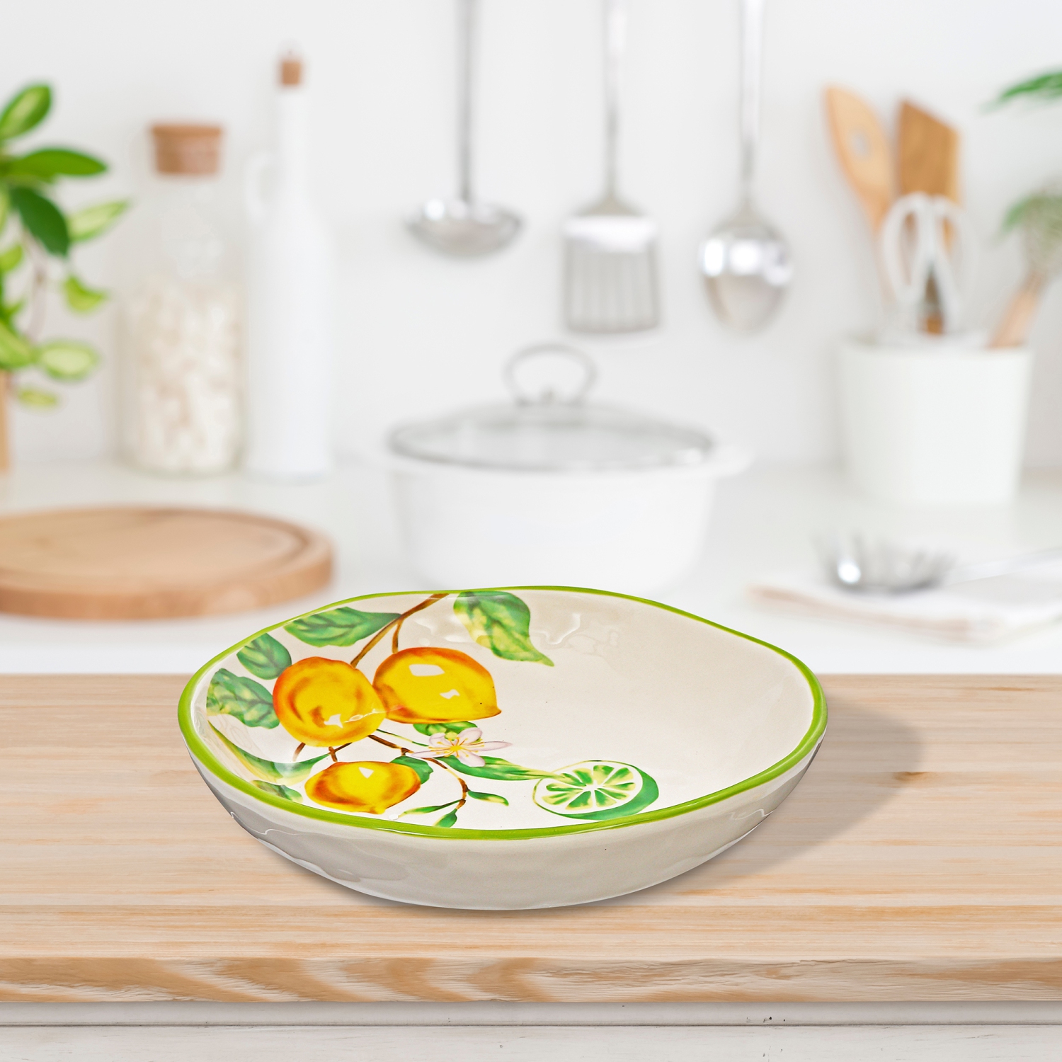 Maison Concepts Ceramic Lemon Round Plate 8.35" - Ensemble De 2