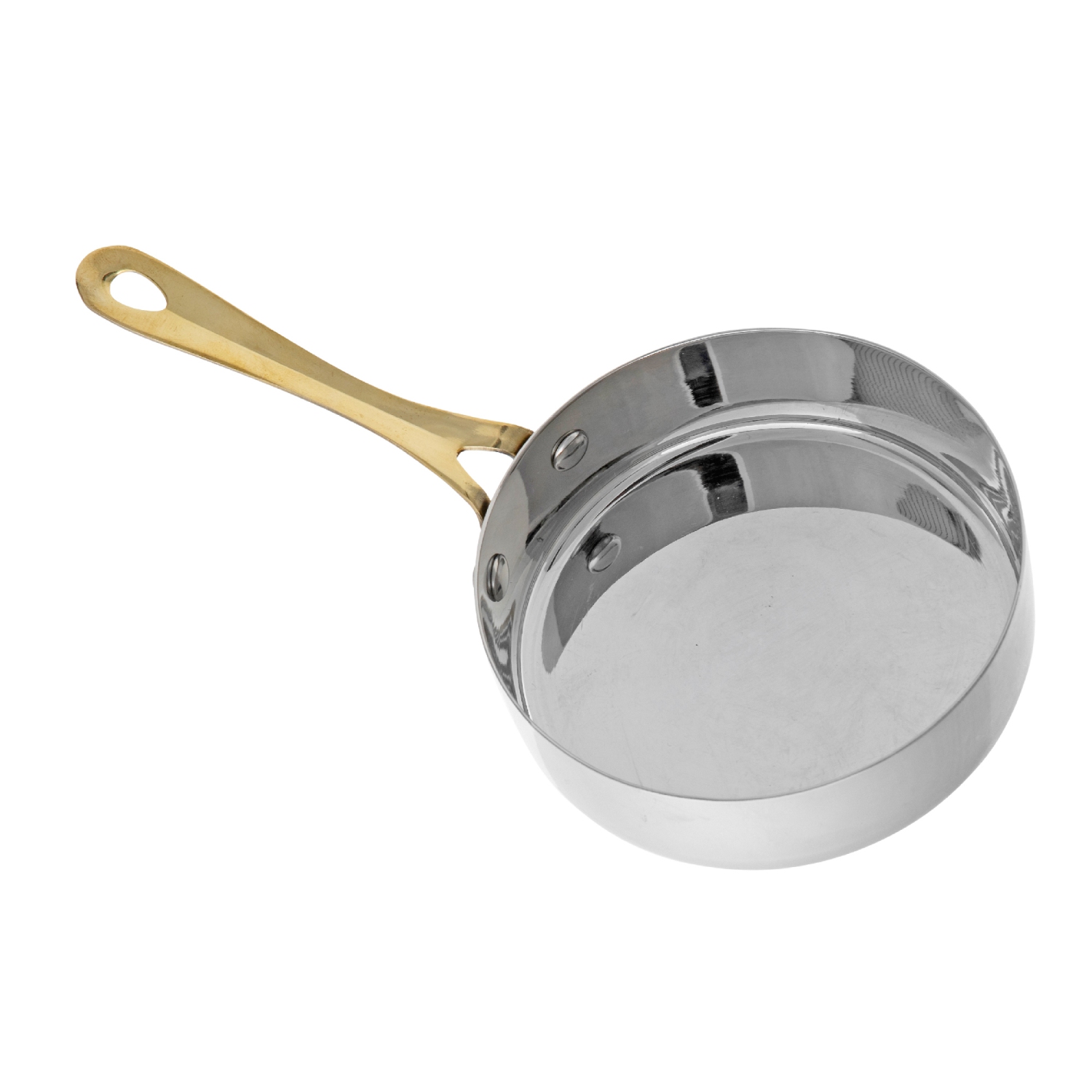 Maison Concepts Stainless Steel Mini Fry Pan With Brass Handle 400Ml - Set of 2