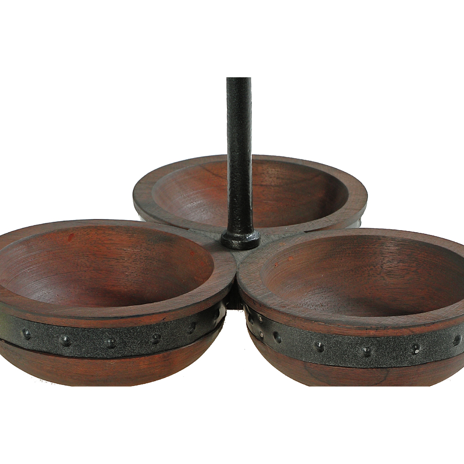 Maison Concepts Grey Acacia Wood Avec Serveur De Section Gunmetal 3 Riveté