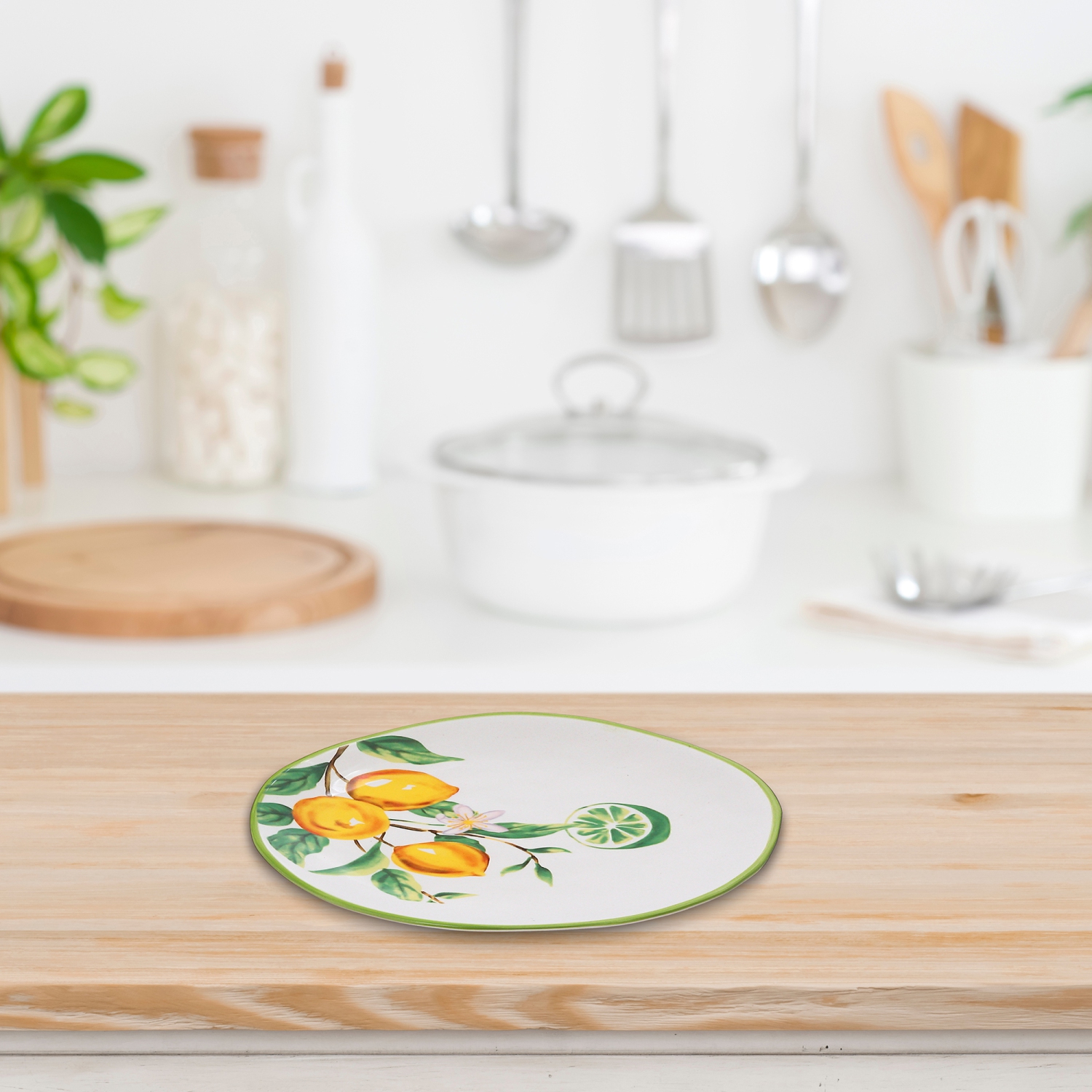 Maison Concepts Ceramic Lemon Round Plate 6.10" - Ensemble De 2