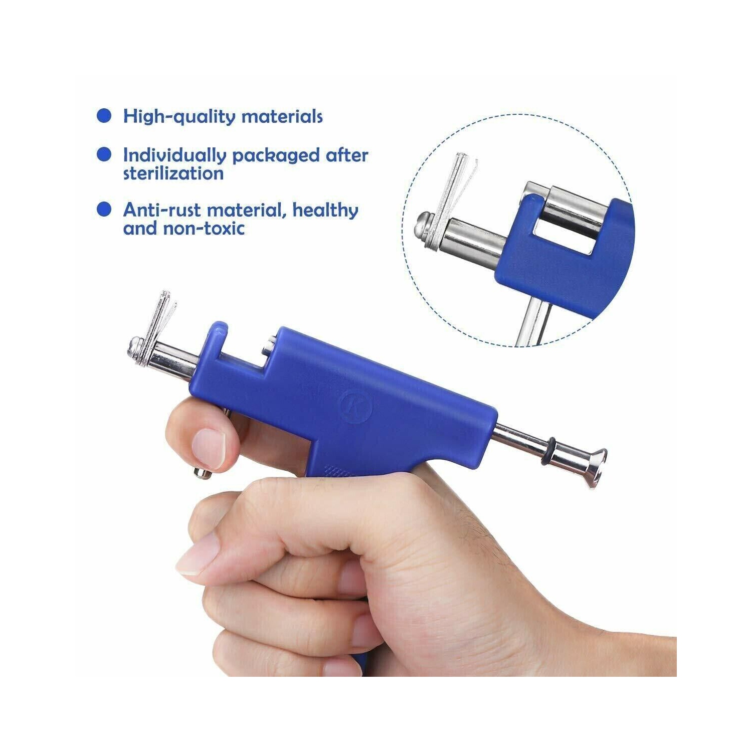 ISTAR Pistolet de perçage d'oreille Pistolet de perçage professionnel Réutilisable Corps Nez Lèvres Boucles d'oreilles Outil de perçage pour Salon