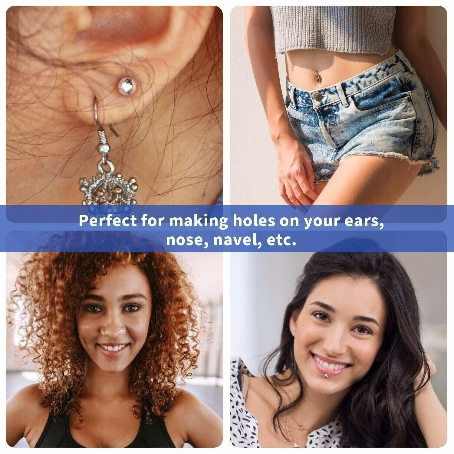 ISTAR Pistolet de perçage d'oreille Pistolet de perçage professionnel Réutilisable Corps Nez Lèvres Boucles d'oreilles Outil de perçage pour Salon